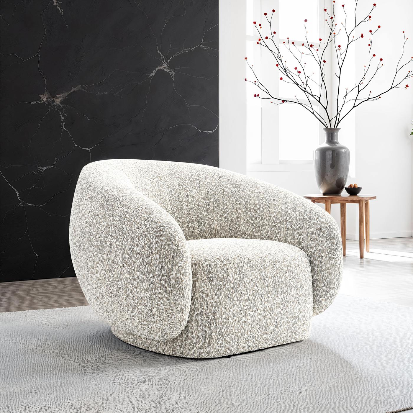 Savino Swivel Chair, Brown - Image 2