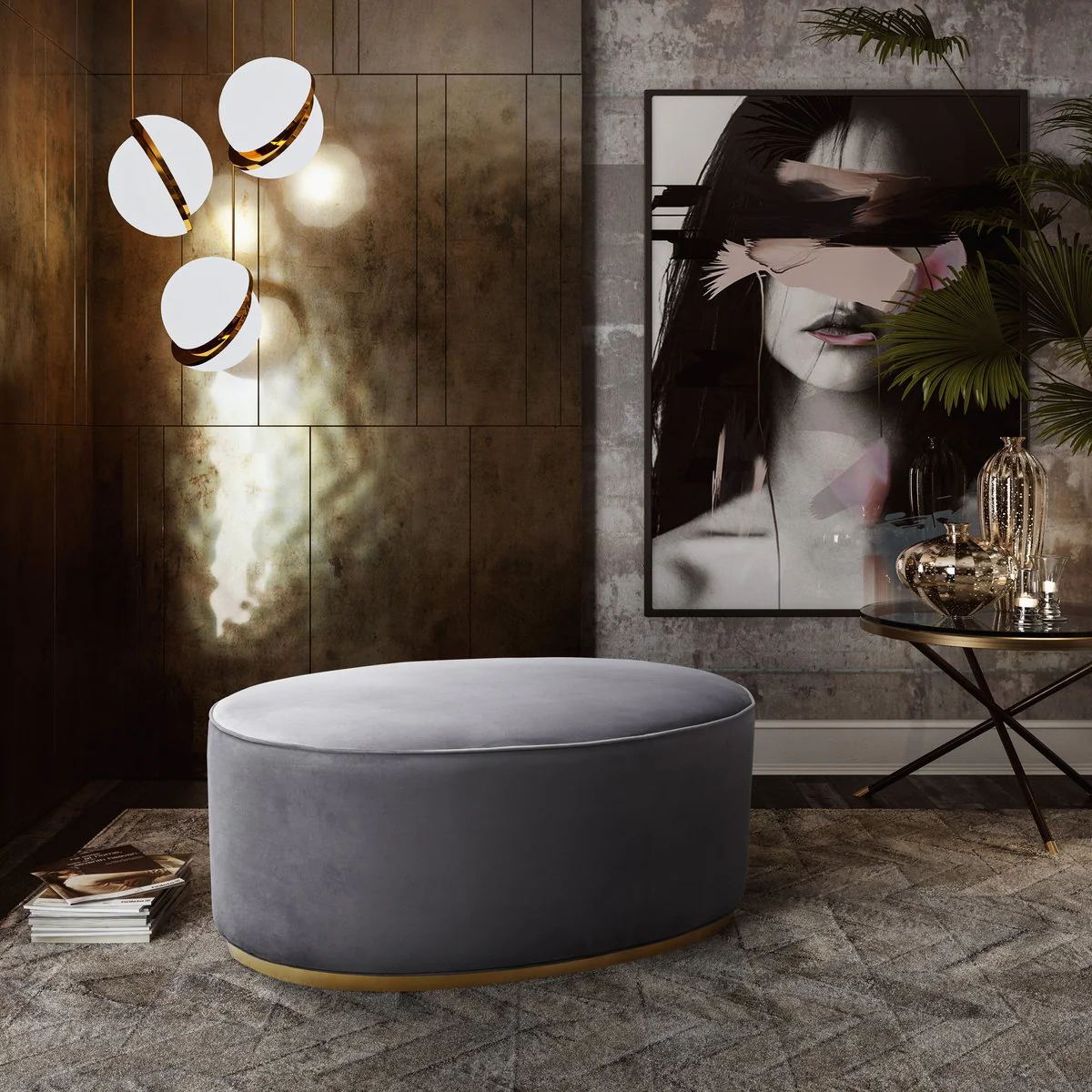 Scarlett Grey Ottoman - Image 2