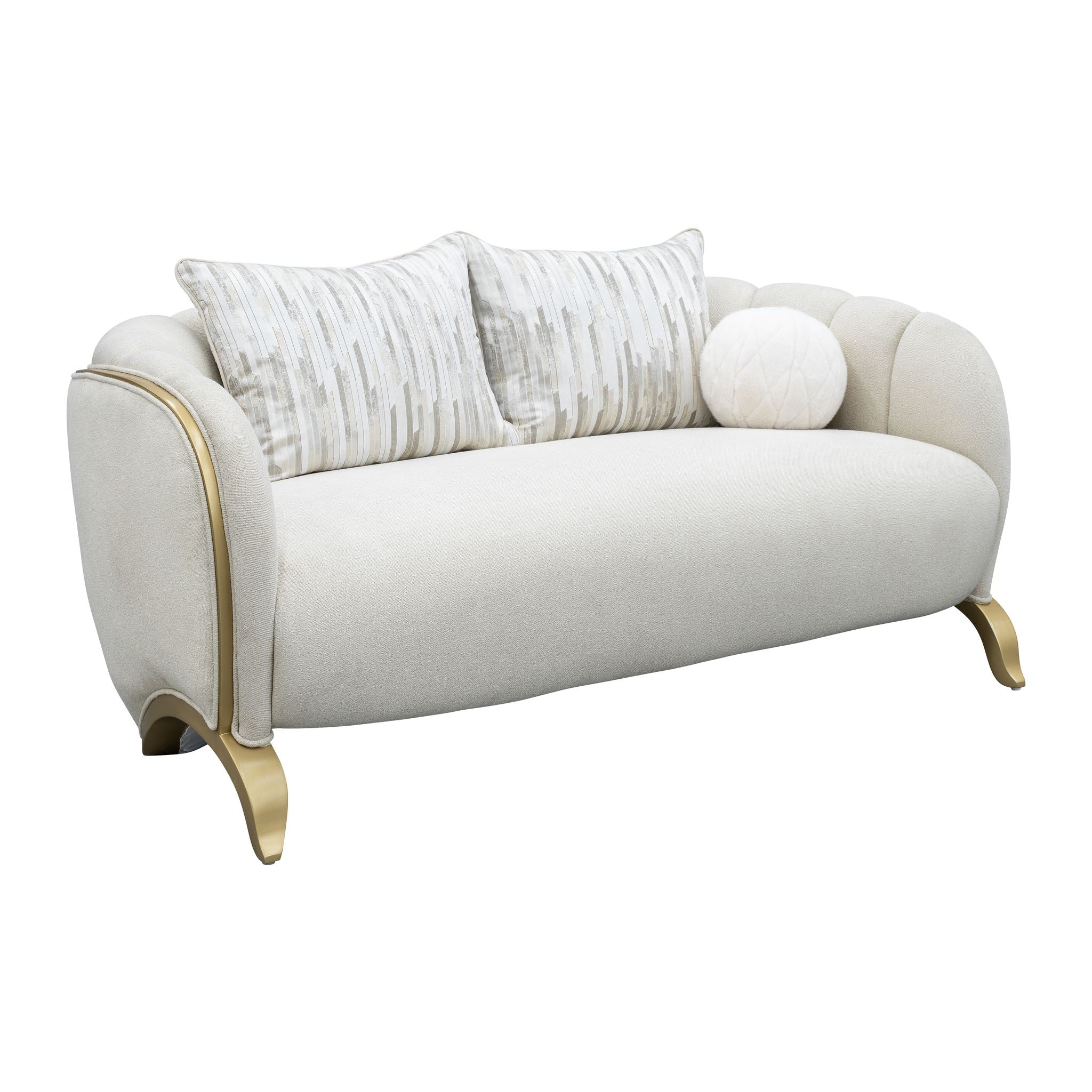 Scotts Square Loveseat - Cornsilk/Light Champagne - Image 2
