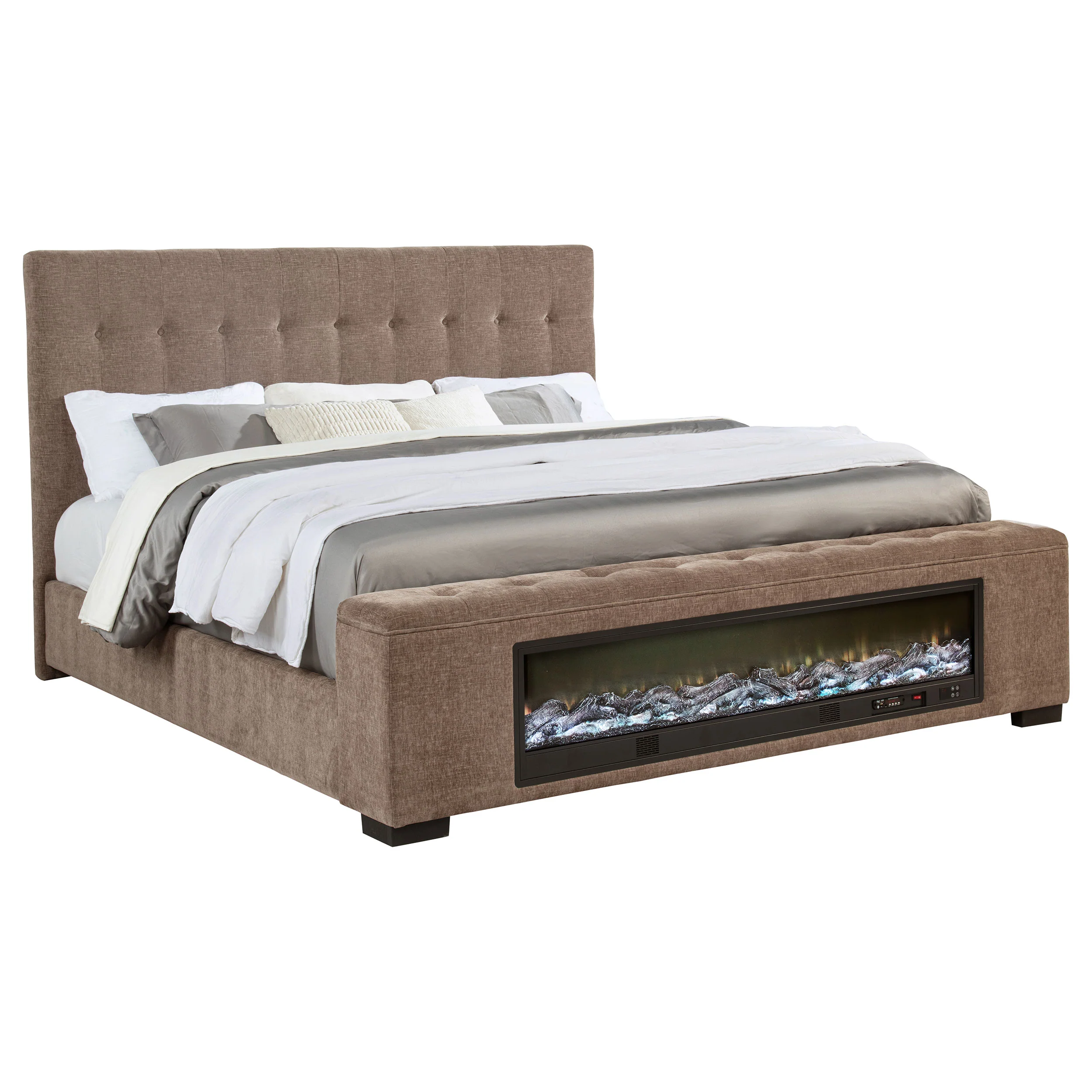 Senna Panel Bed with Bluetooth Speaker and Flame Visualizer - Image 15