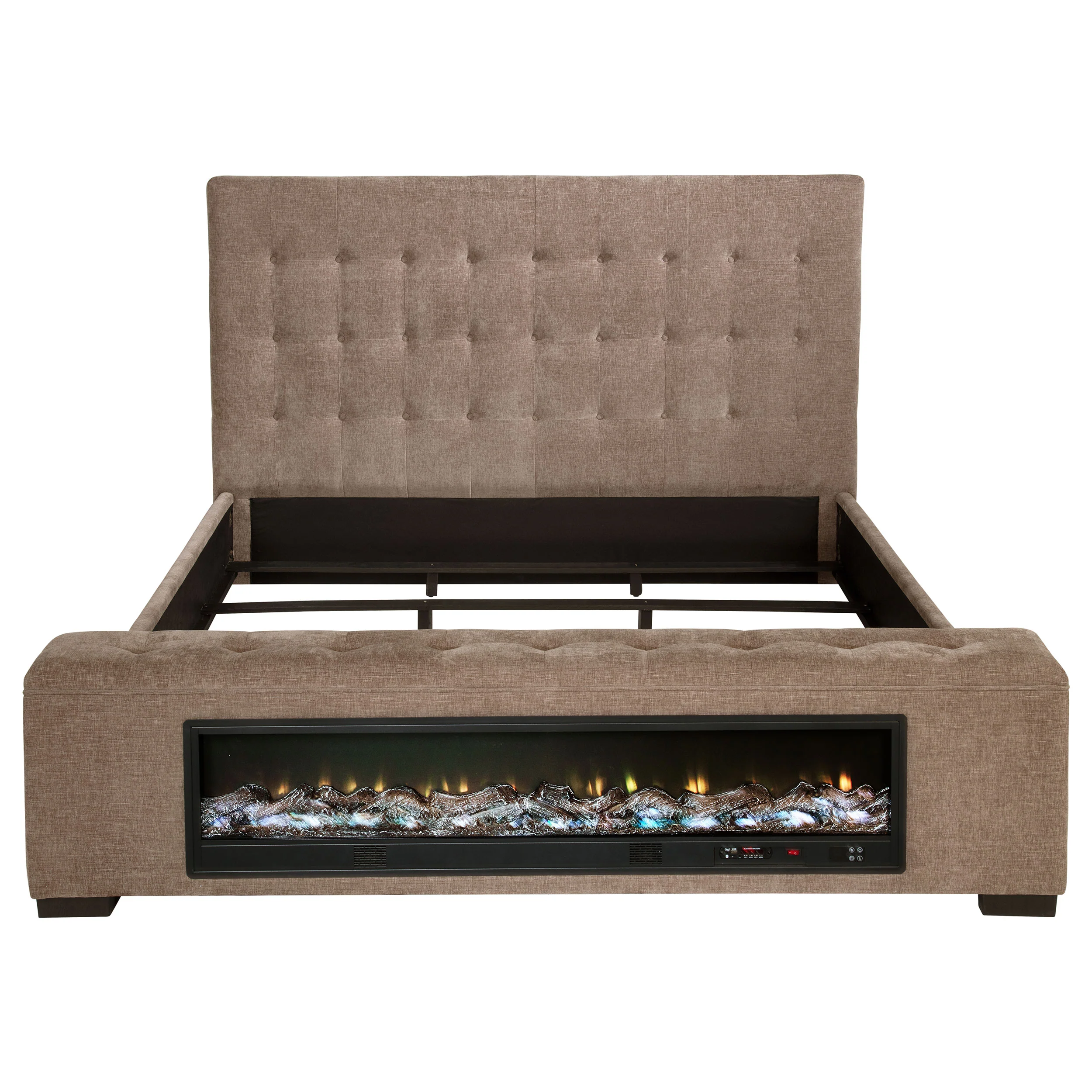 Senna Panel Bed with Bluetooth Speaker and Flame Visualizer - Image 16