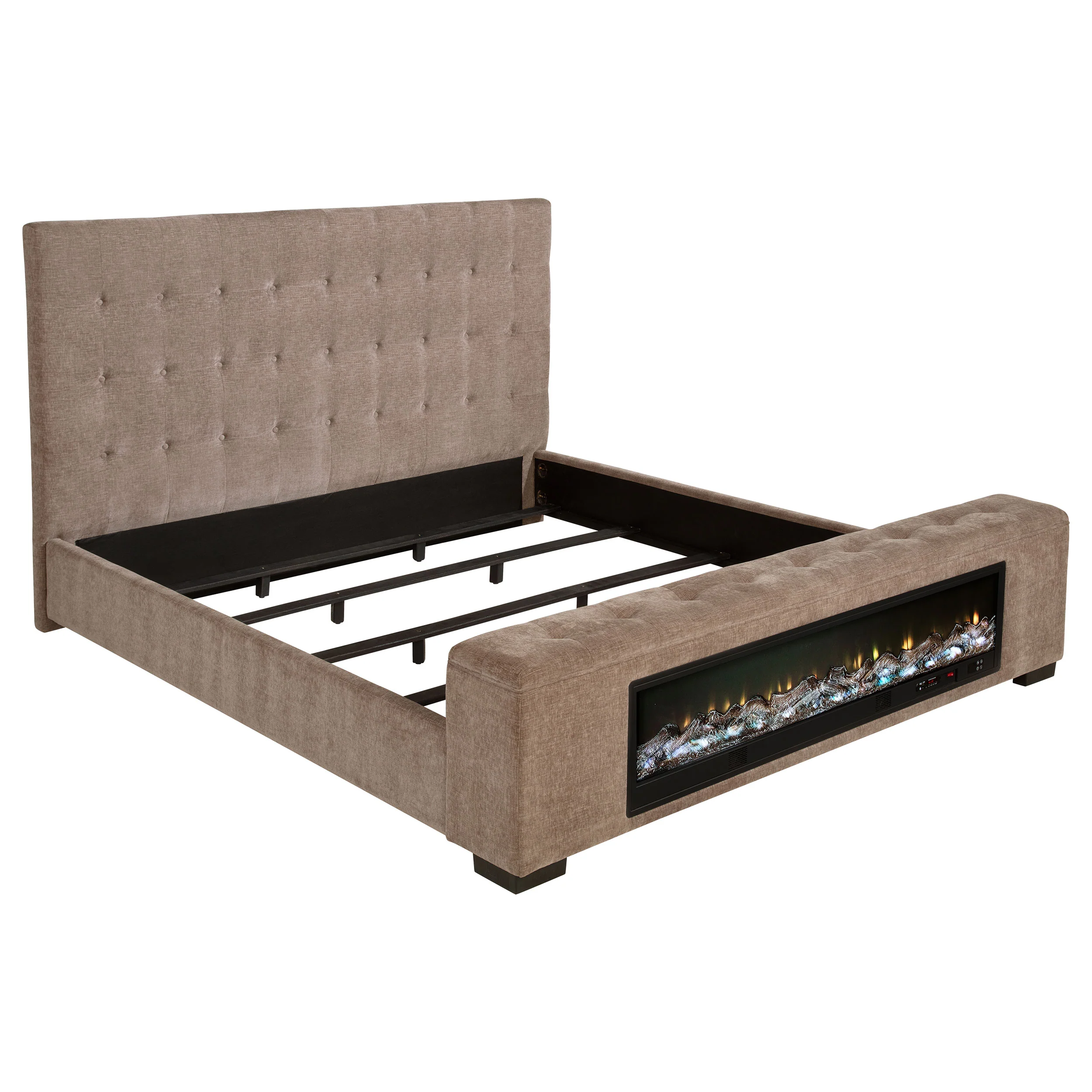 Senna Panel Bed with Bluetooth Speaker and Flame Visualizer - Image 25