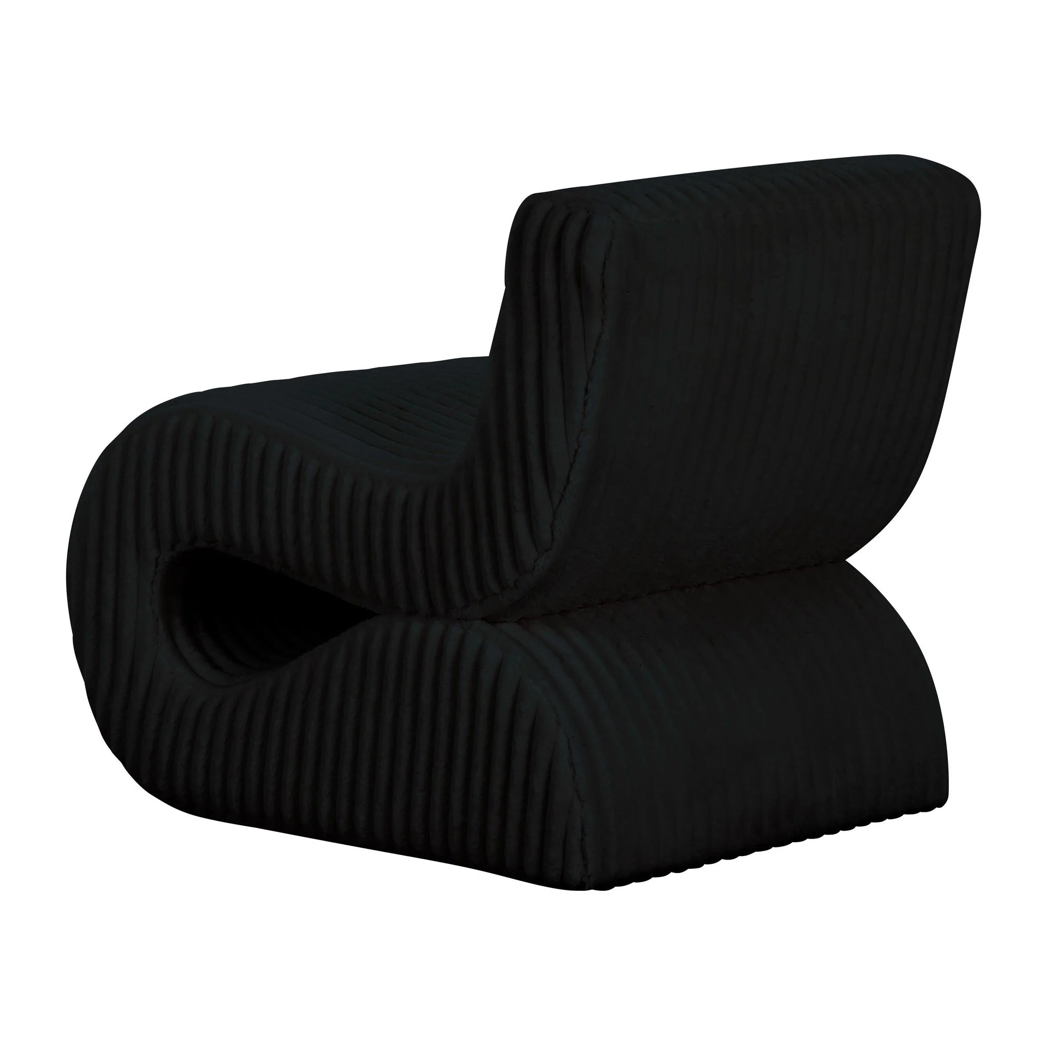 Senna Black Oversized Corduroy Accent Chair - Image 4