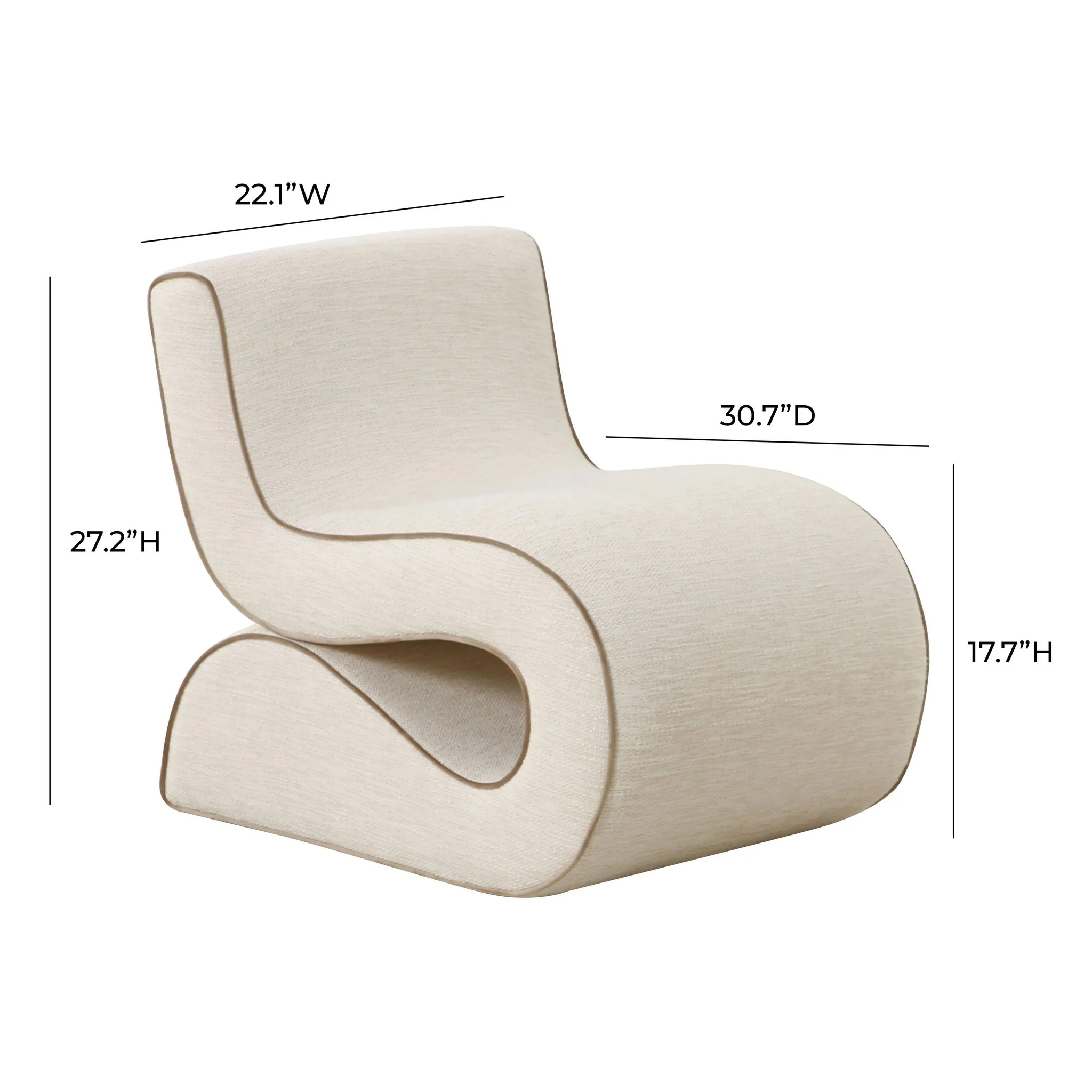 Senna Cream Basketweave Accent Chair - Image 6