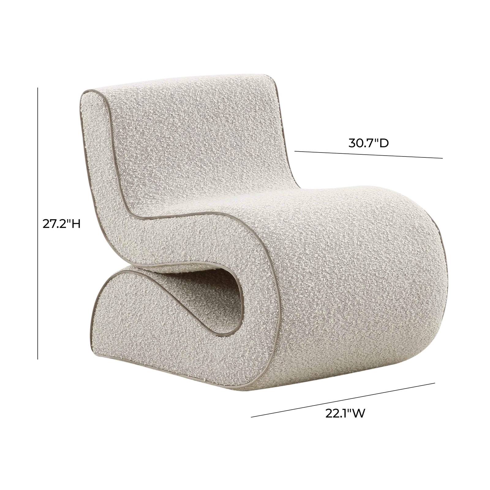 Senna Speckled Grey Boucle Accent Chair - Image 6