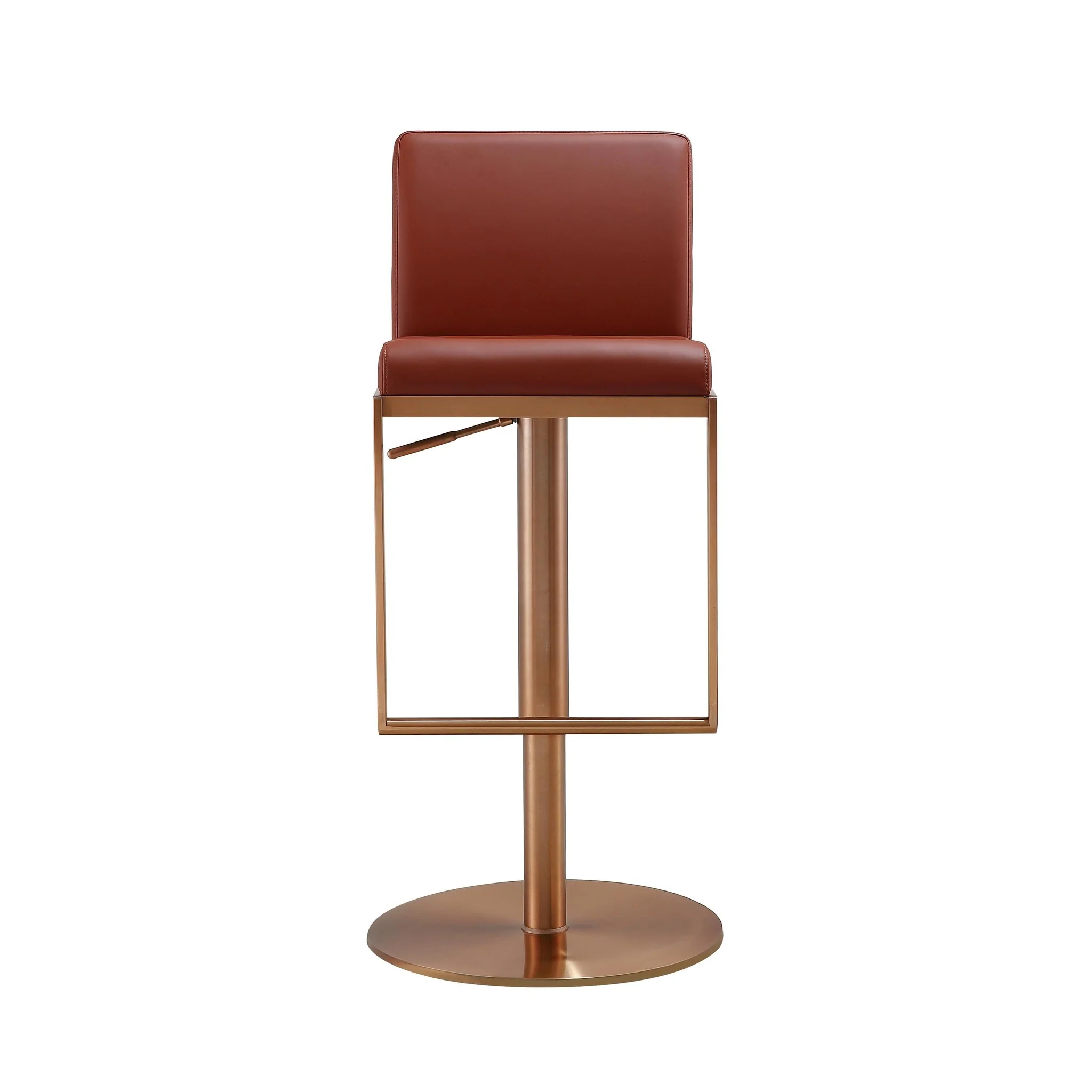 Sentinel Saddle Brown and Rose Gold Adjustable Stool - Image 3