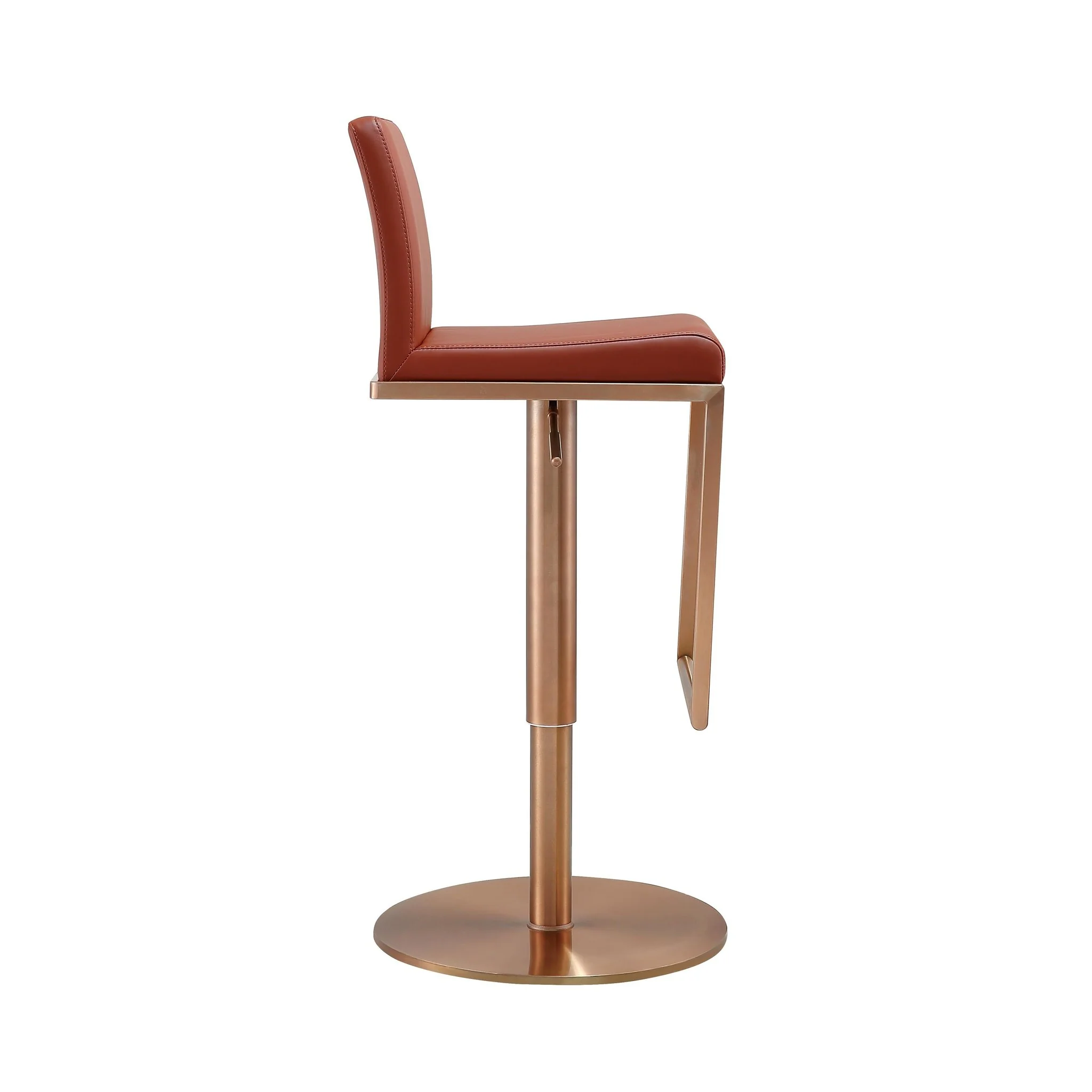 Sentinel Saddle Brown and Rose Gold Adjustable Stool - Image 5