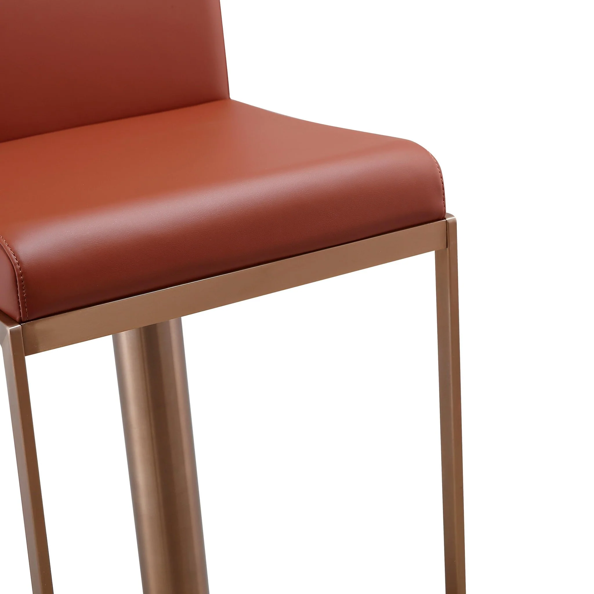 Sentinel Saddle Brown and Rose Gold Adjustable Stool - Image 6