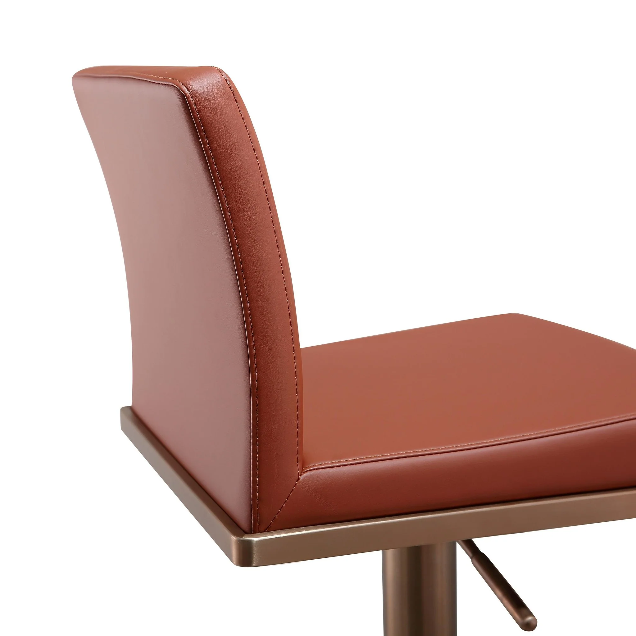 Sentinel Saddle Brown and Rose Gold Adjustable Stool - Image 8