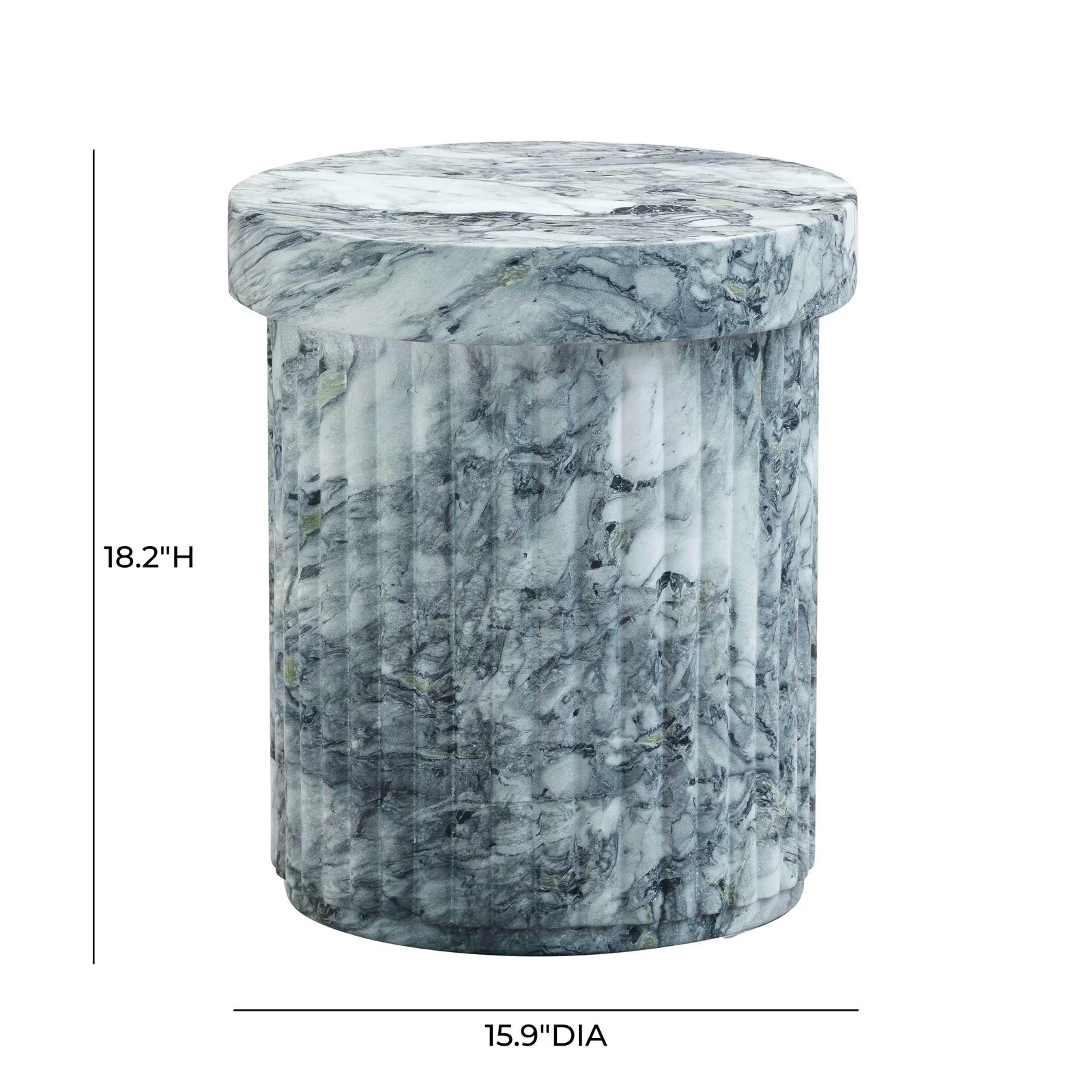 Serafina Marble Pattern Concrete Indoor / Outdoor Side Table - Image 6