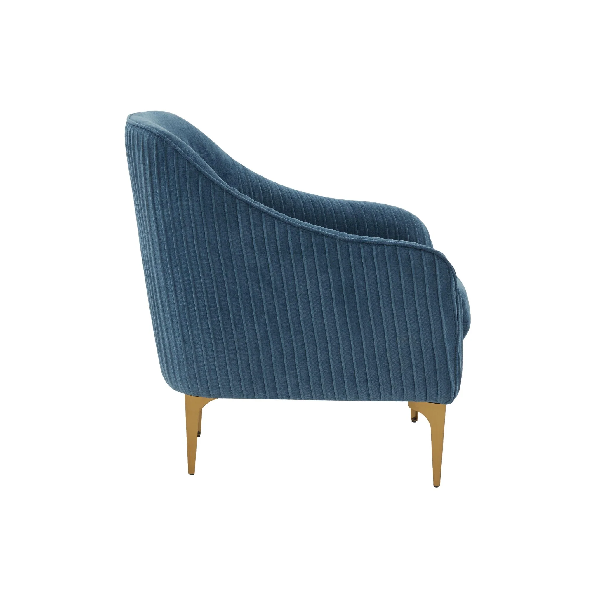 Serena Blue Velvet Accent Chair - Image 5