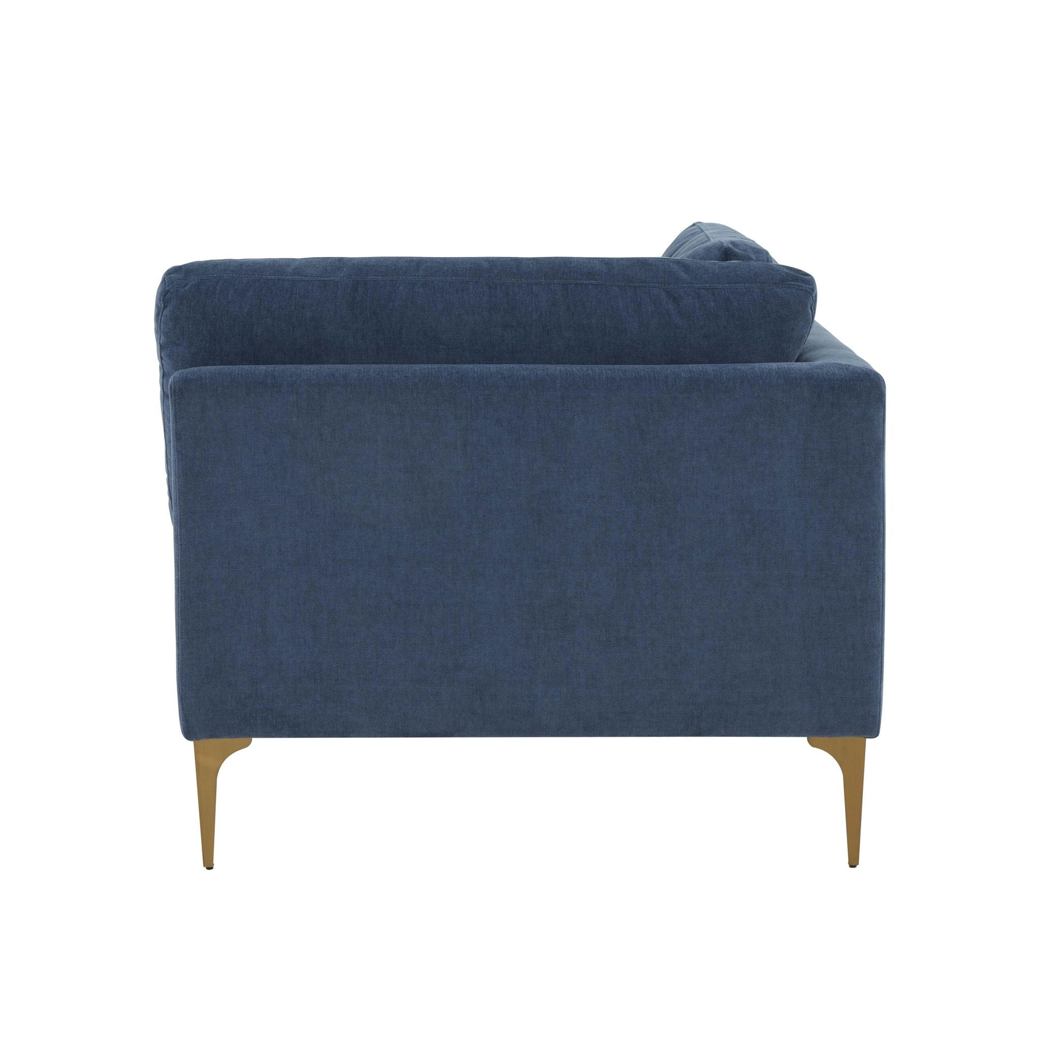 Serena Blue Velvet Corner Seat - Image 4