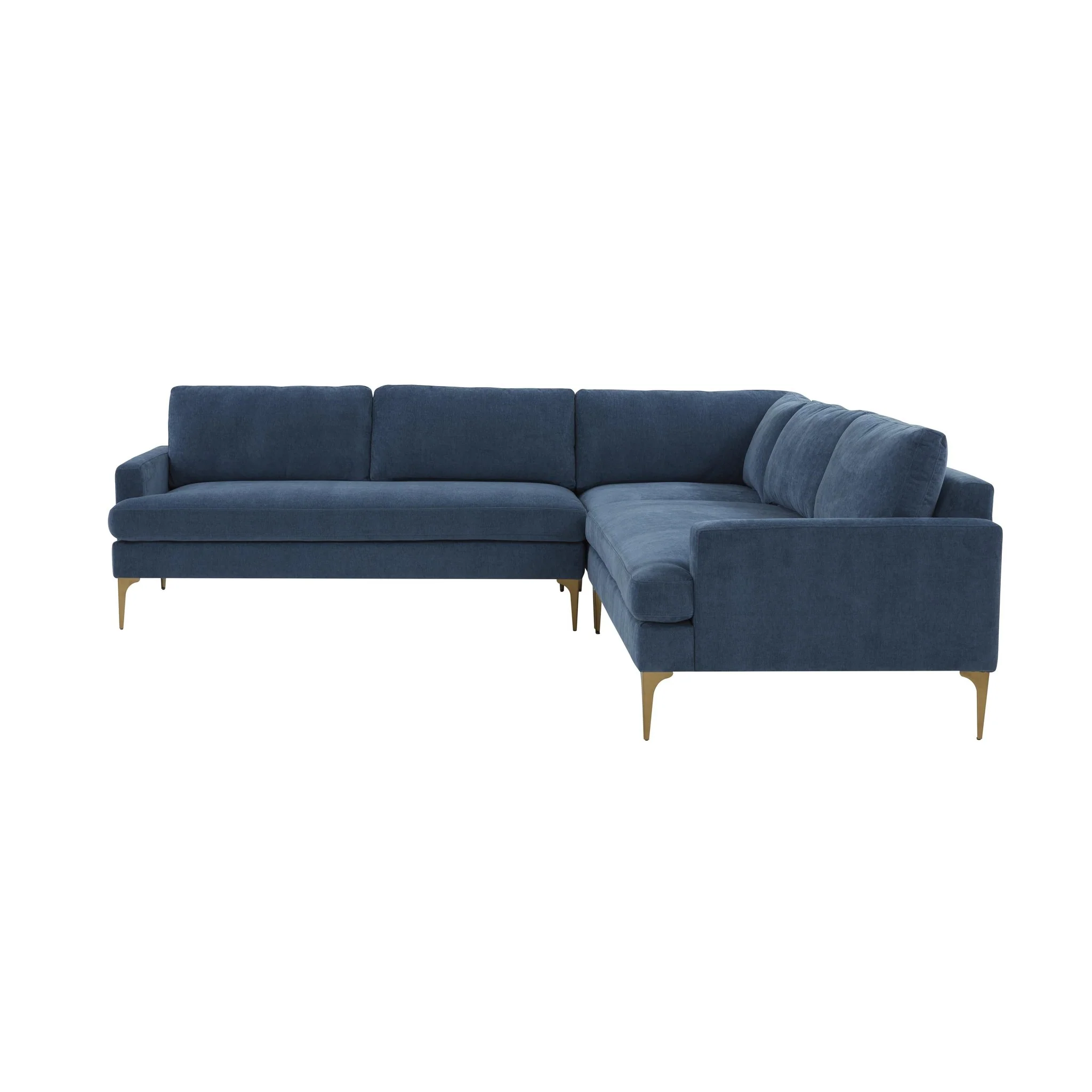 Serena Blue Velvet L-Sectional - Image 3
