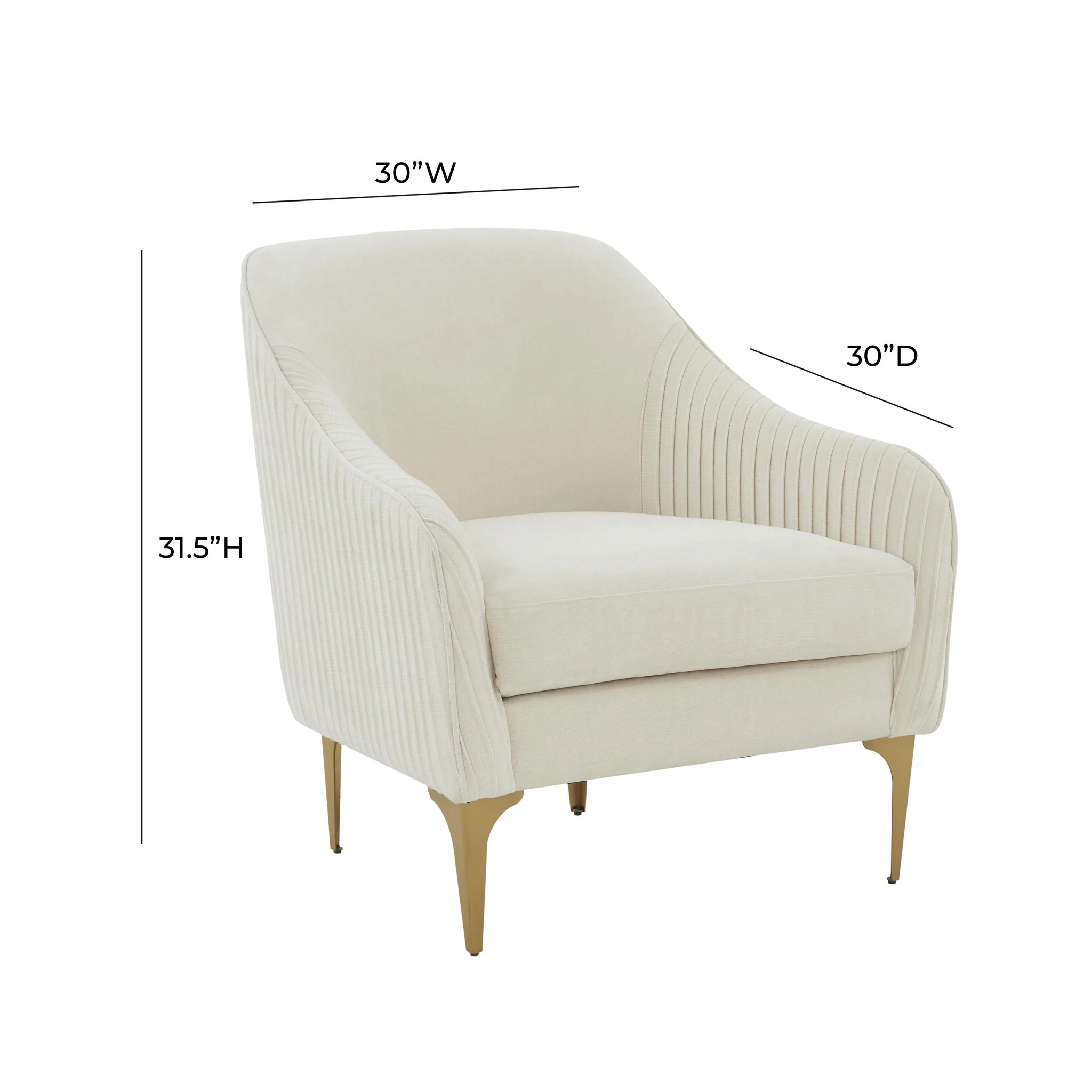Serena Cream Velvet Accent Chair - Image 7