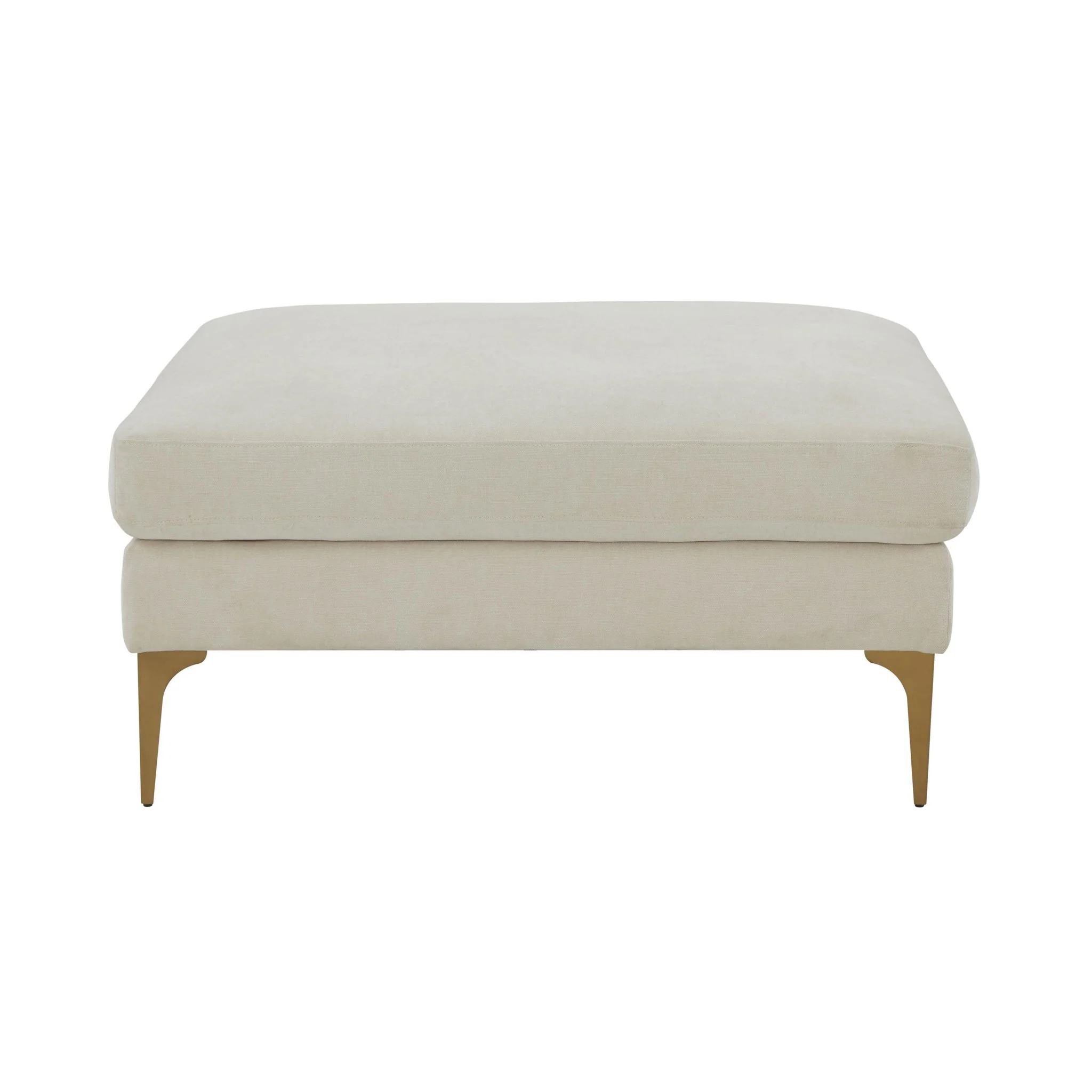 Serena Cream Velvet Ottoman - Image 3
