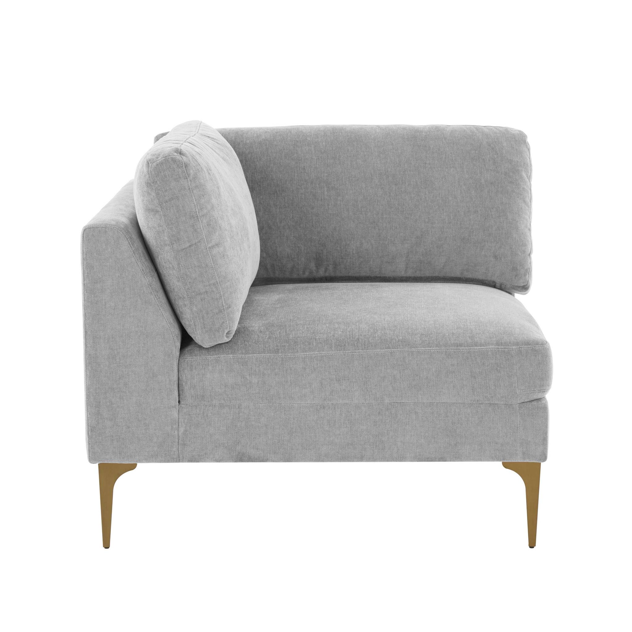 Serena Gray Velvet Corner Seat - Image 3