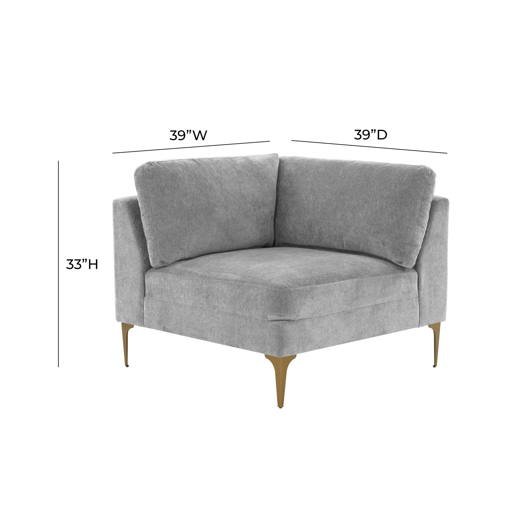Serena Gray Velvet Corner Seat - Image 5