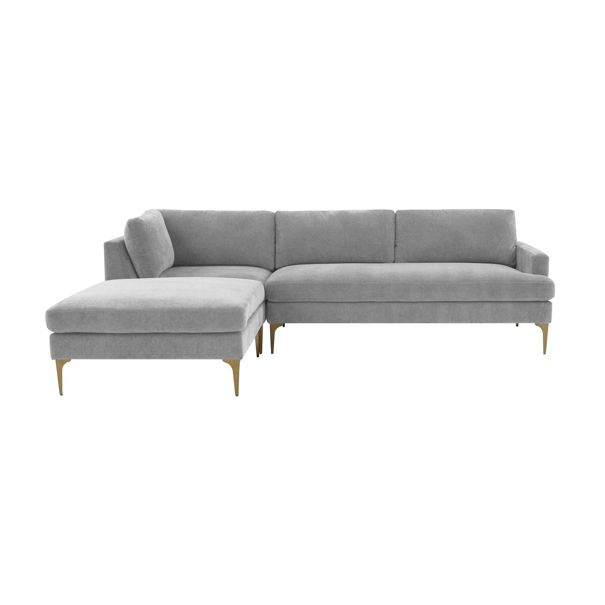 Serena Gray Velvet LAF Chaise Sectional - Image 3