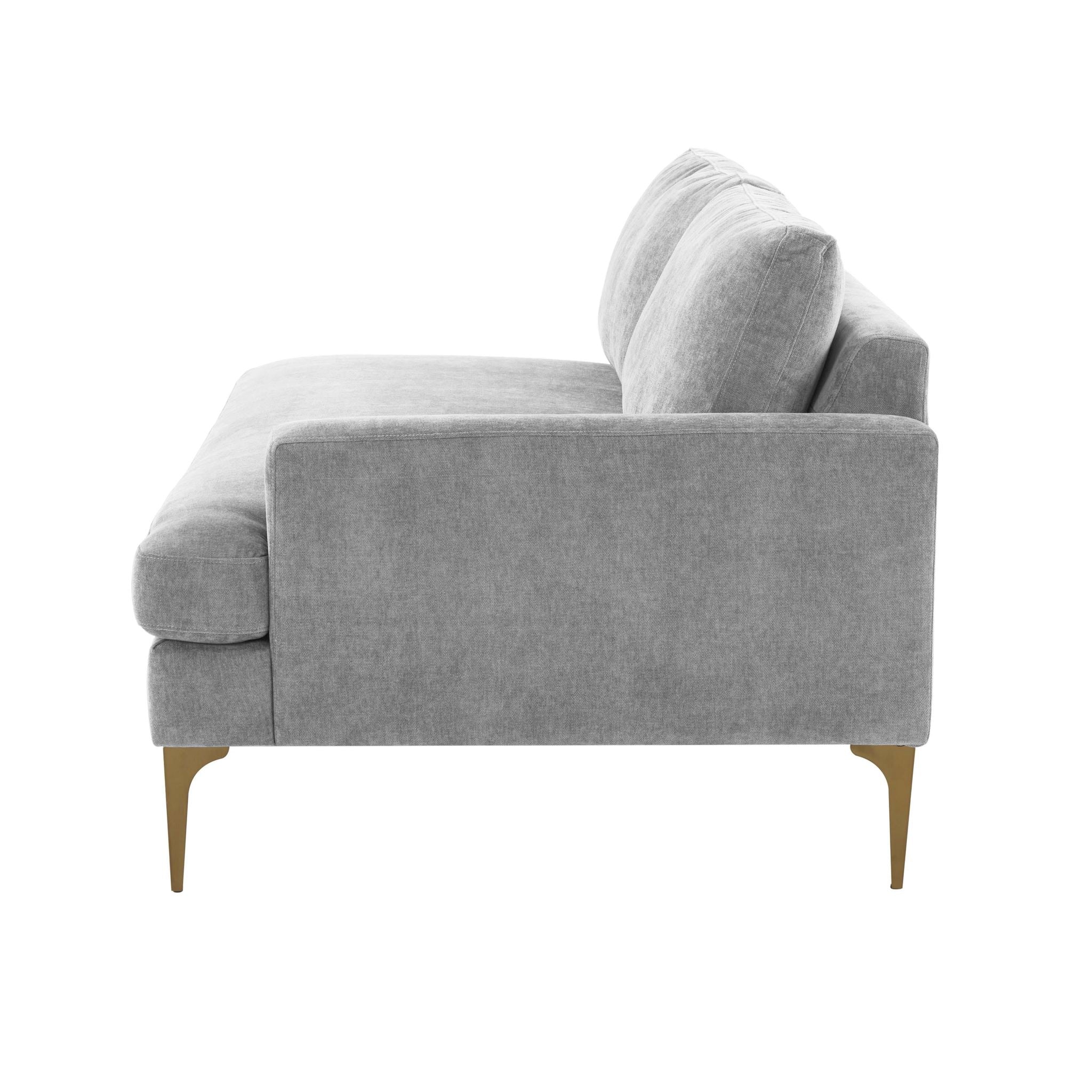 Serena Gray Velvet RAF Loveseat - Image 4