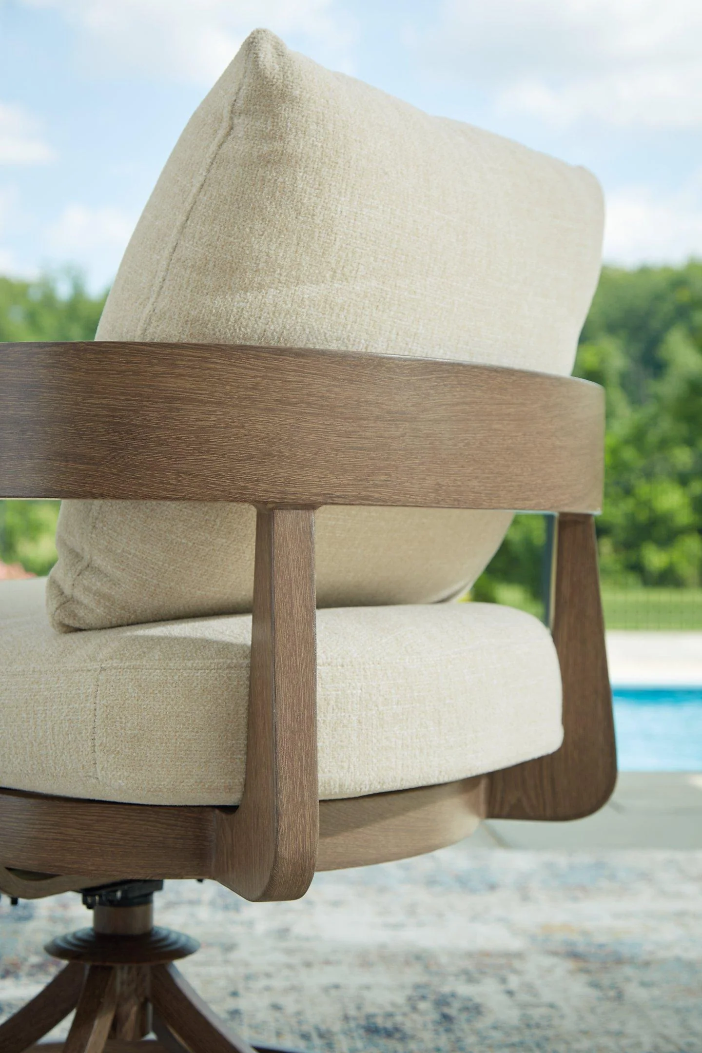 Serene Bay Outdoor Swivel Dining Chair with Cushion (Set of 2) - Image 10