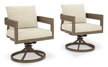 Serene Bay Outdoor Swivel Dining Chair with Cushion (Set of 2) - Image 3
