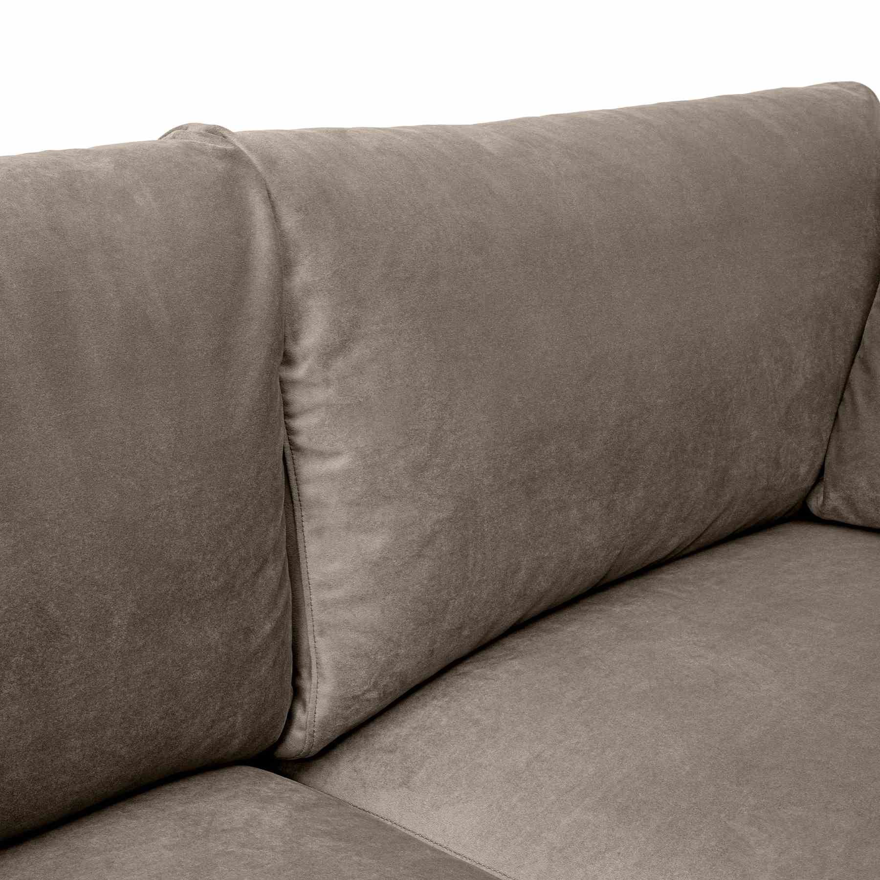 Serenity 79" Fossil Gray Velvet Sofa with Black Metal Legs - Image 7