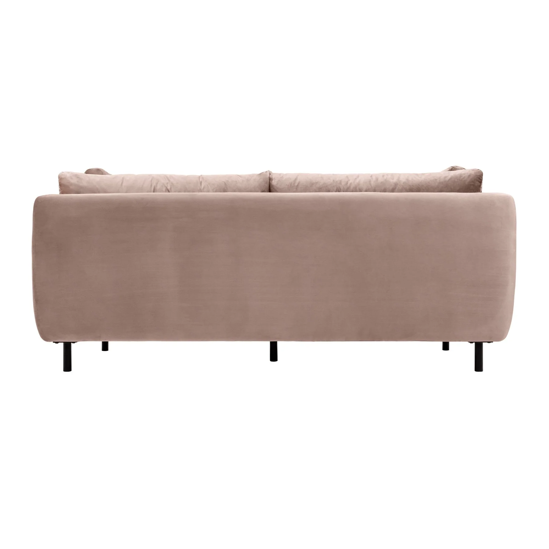 Serenity 79" Mauve Velvet Sofa with Black Metal Legs - Image 4