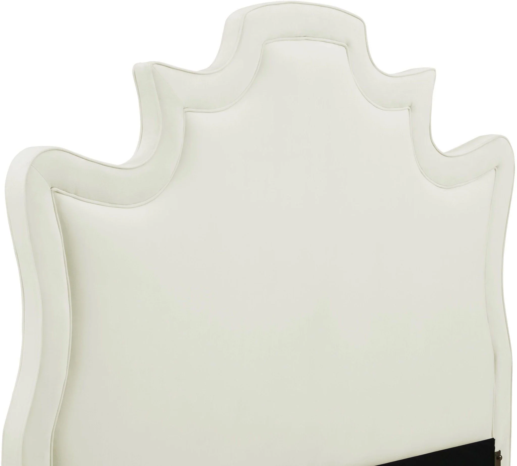 Serenity Cream Velvet Bed in King - Image 5
