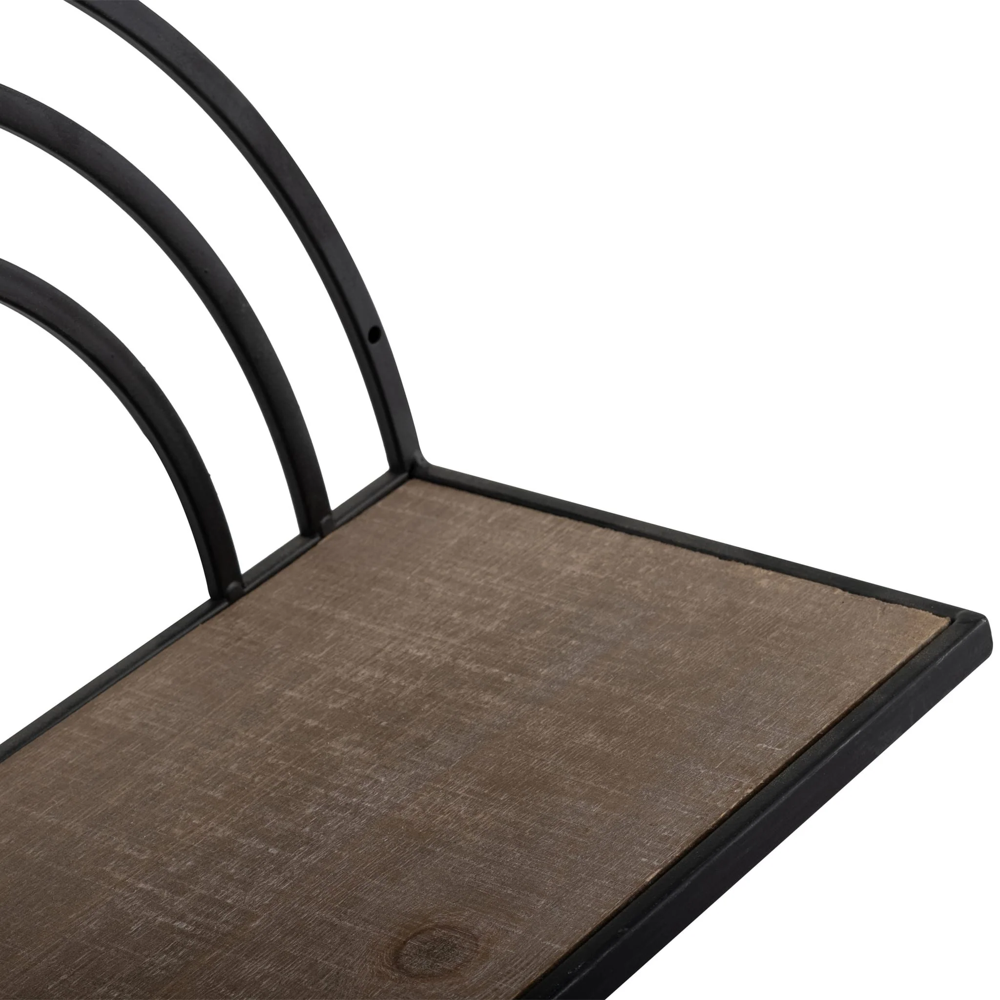 Set/2 Wood/metal Rainbow Style Sheves, Brown/black - Image 6