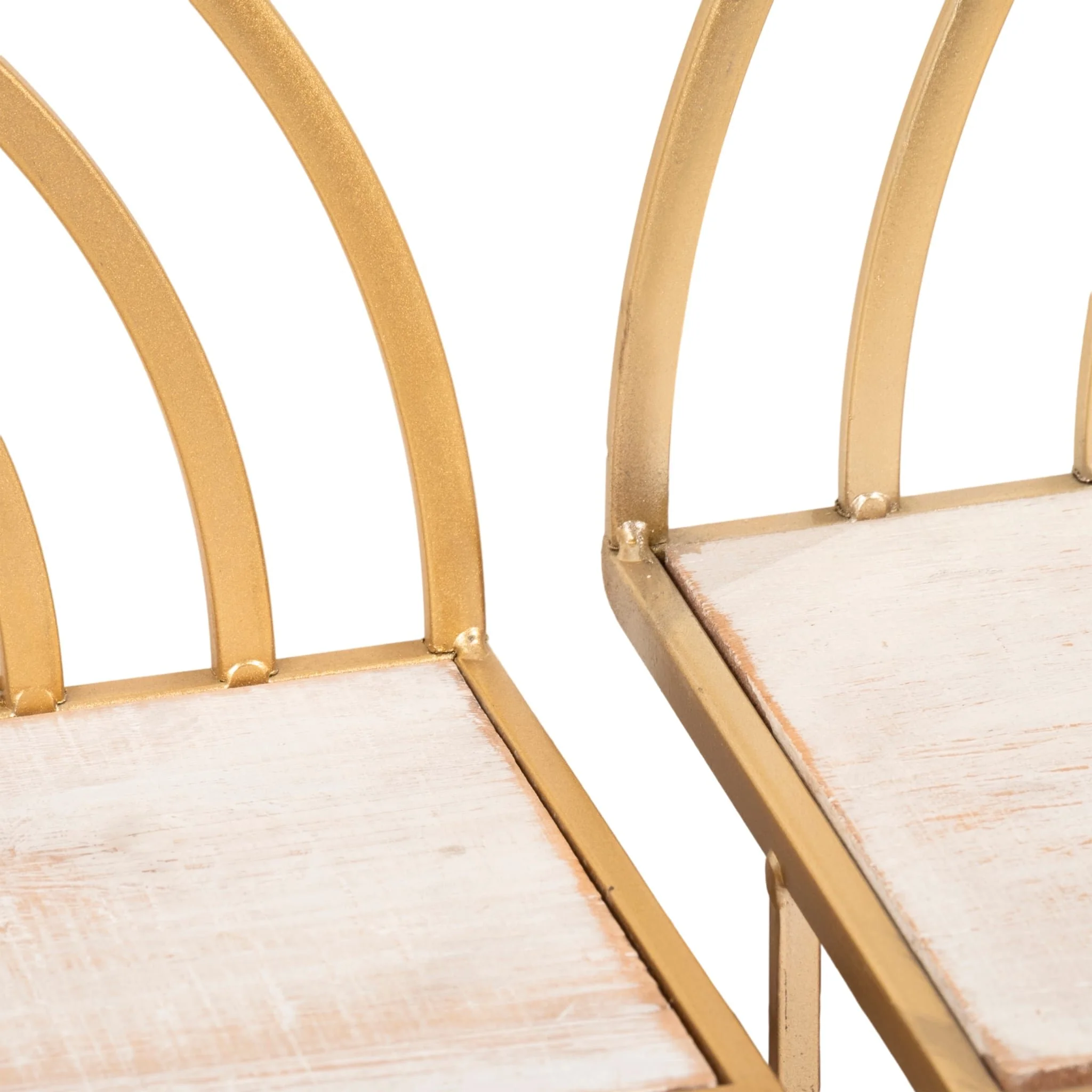 Set/2 Wood/metal Rainbow Style Sheves, Wht/gld - Image 4