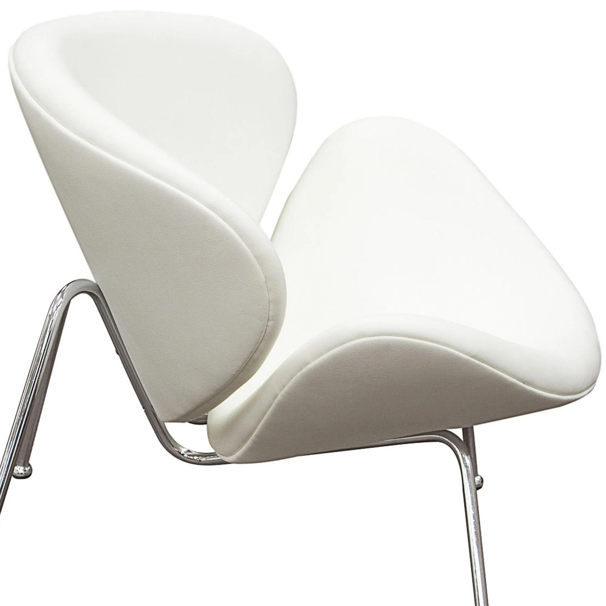 Set of (2) Roxy White Accent Chair with Chrome Frame by Diamond Sofa - Image 6