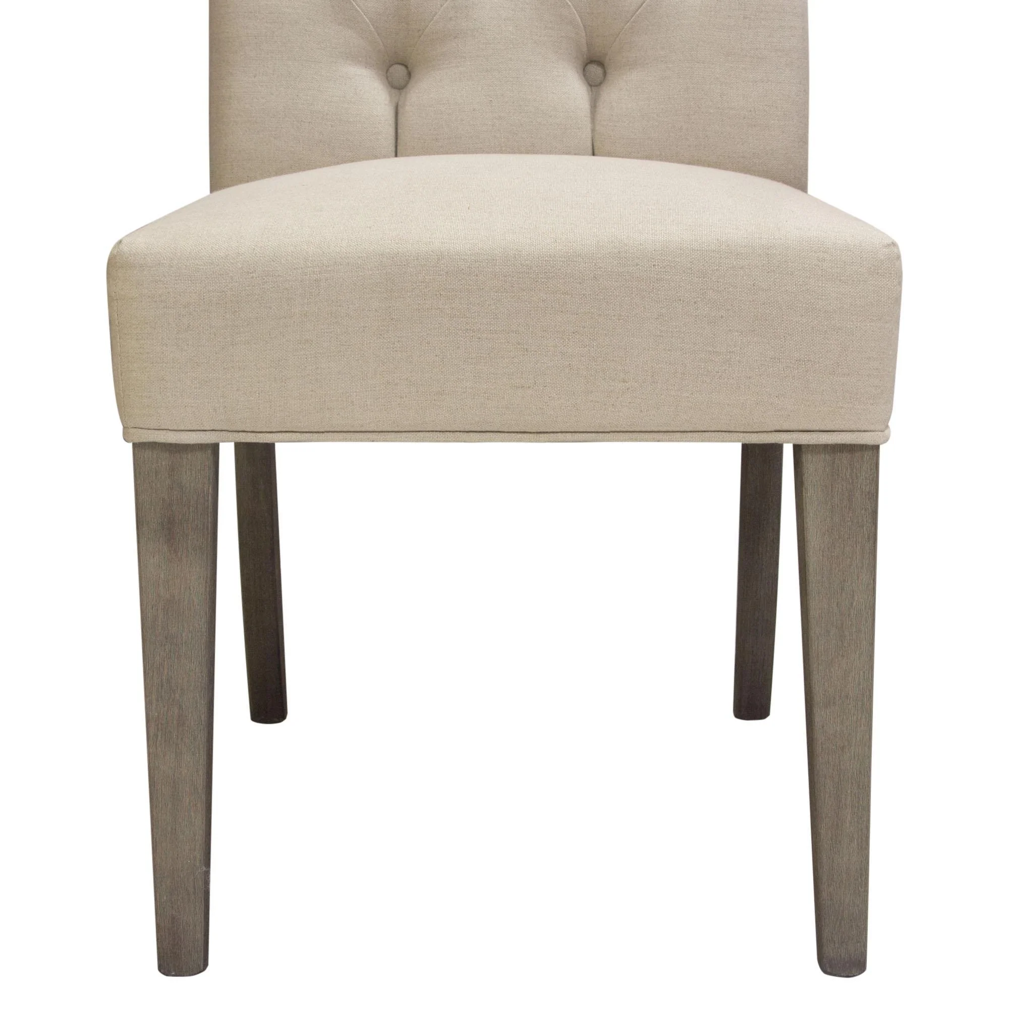 Set of Two Napa Tufted Dining Side Chairs in Sand Linen Fabric with Wood Legs in Grey Oak Finish by Diamond Sofa - Image 7