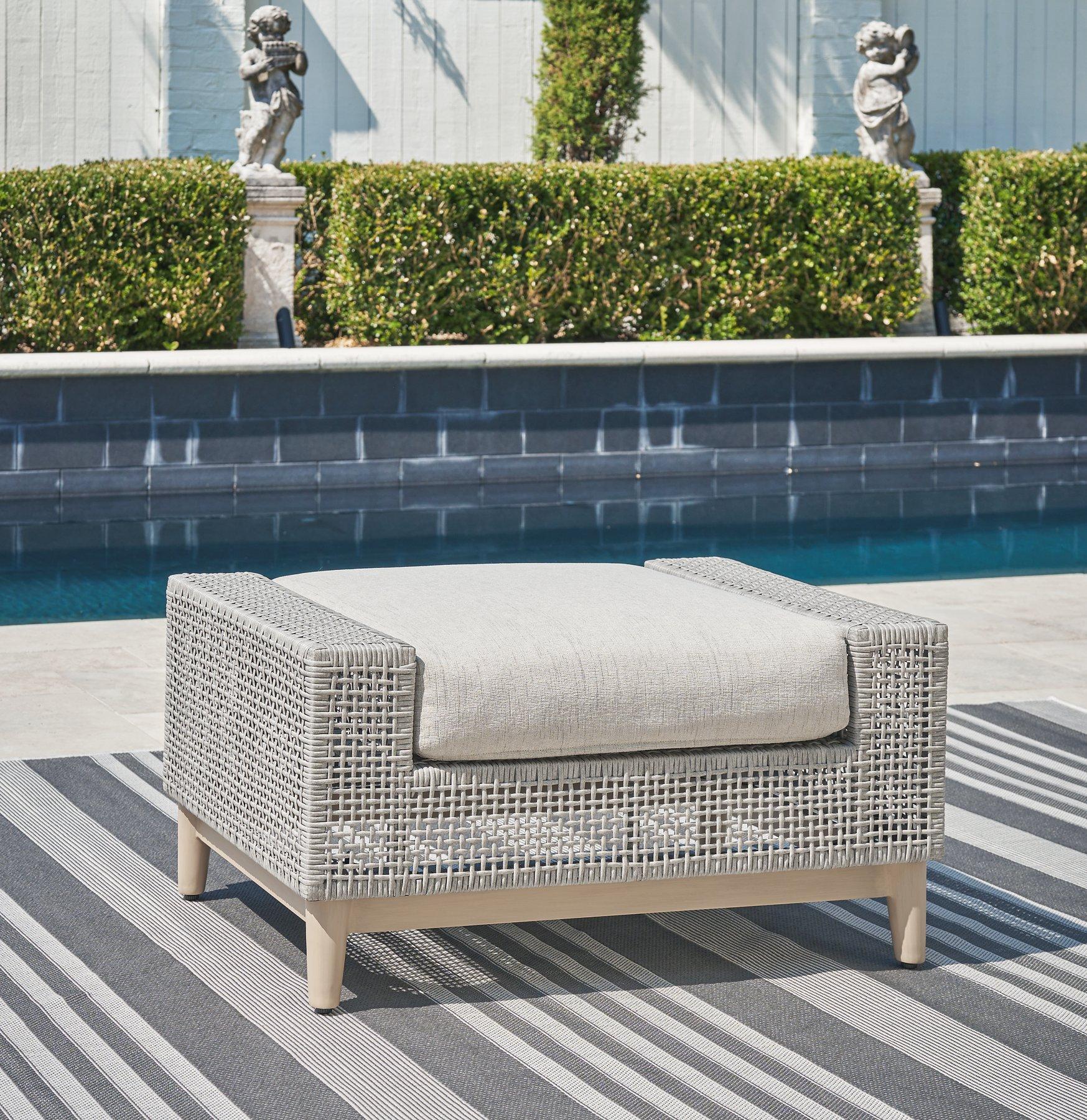 Seton Creek Outdoor Ottoman with Cushion - Image 2