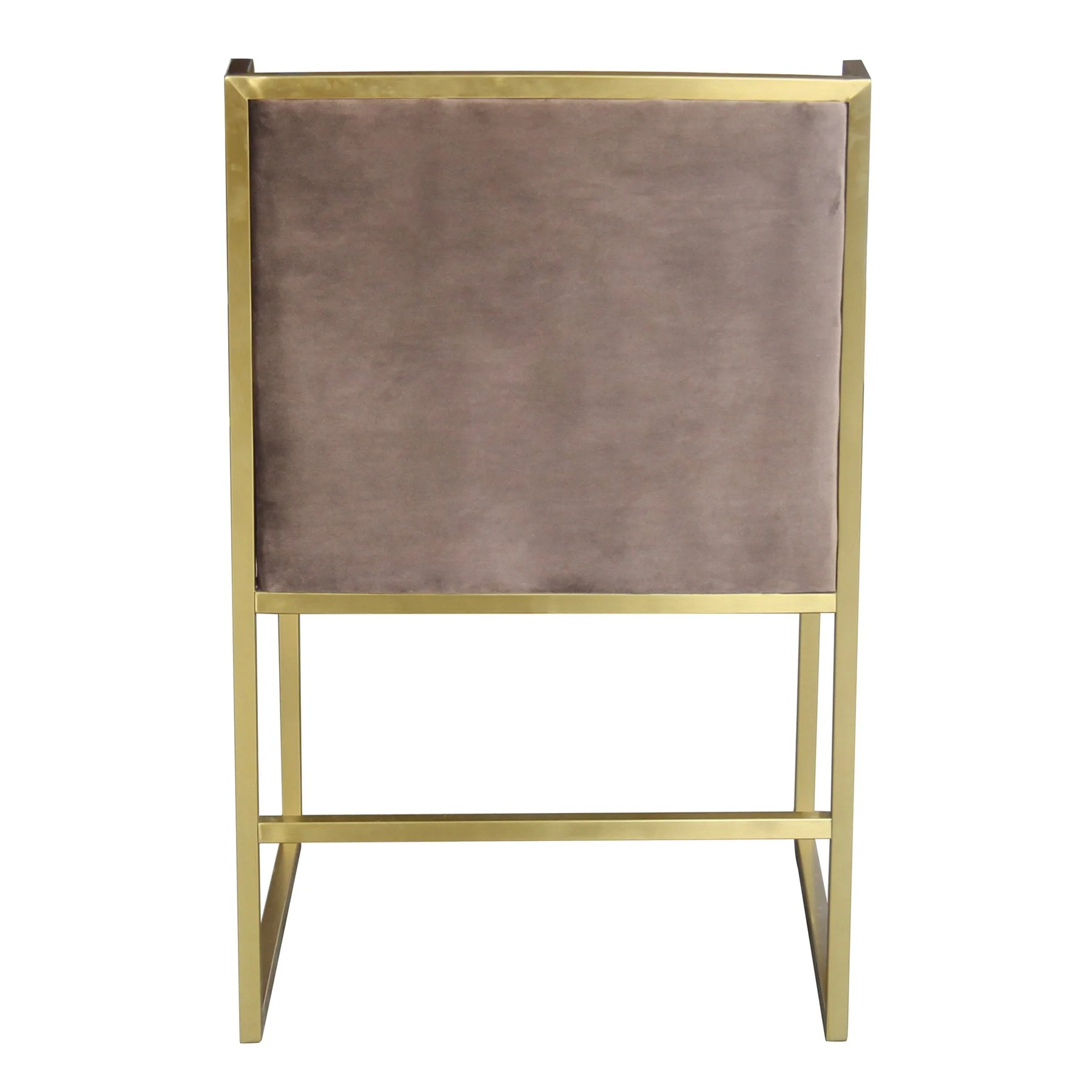 Seville Contemporary Dining Chair in Brushed Gold Finish and Brown Fabric - Image 3