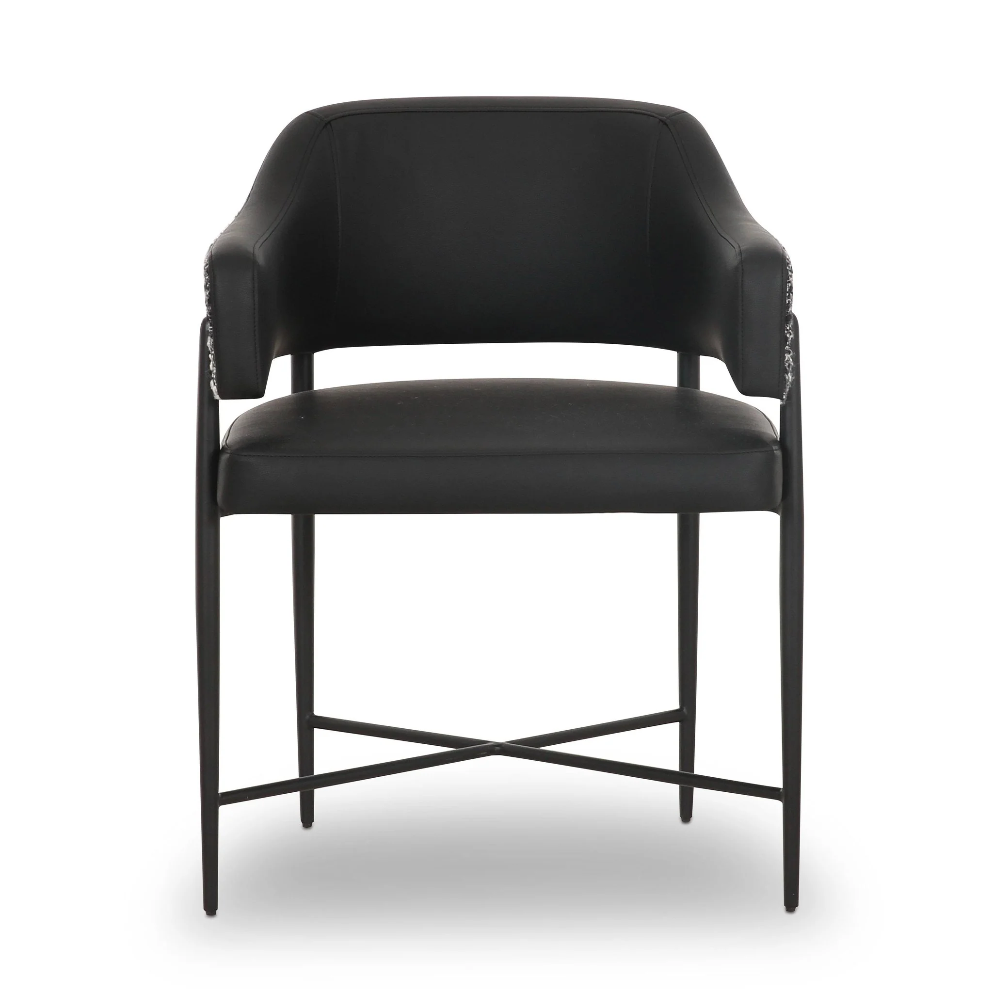 Sezanne Black Vegan Leather 2-Tone Dining Chair - Image 3