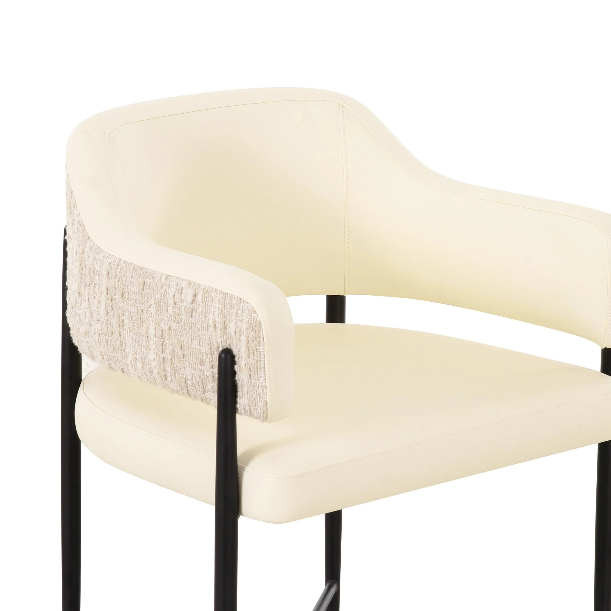Sezanne Cream Vegan Leather 2-Tone Dining Chair - Image 5