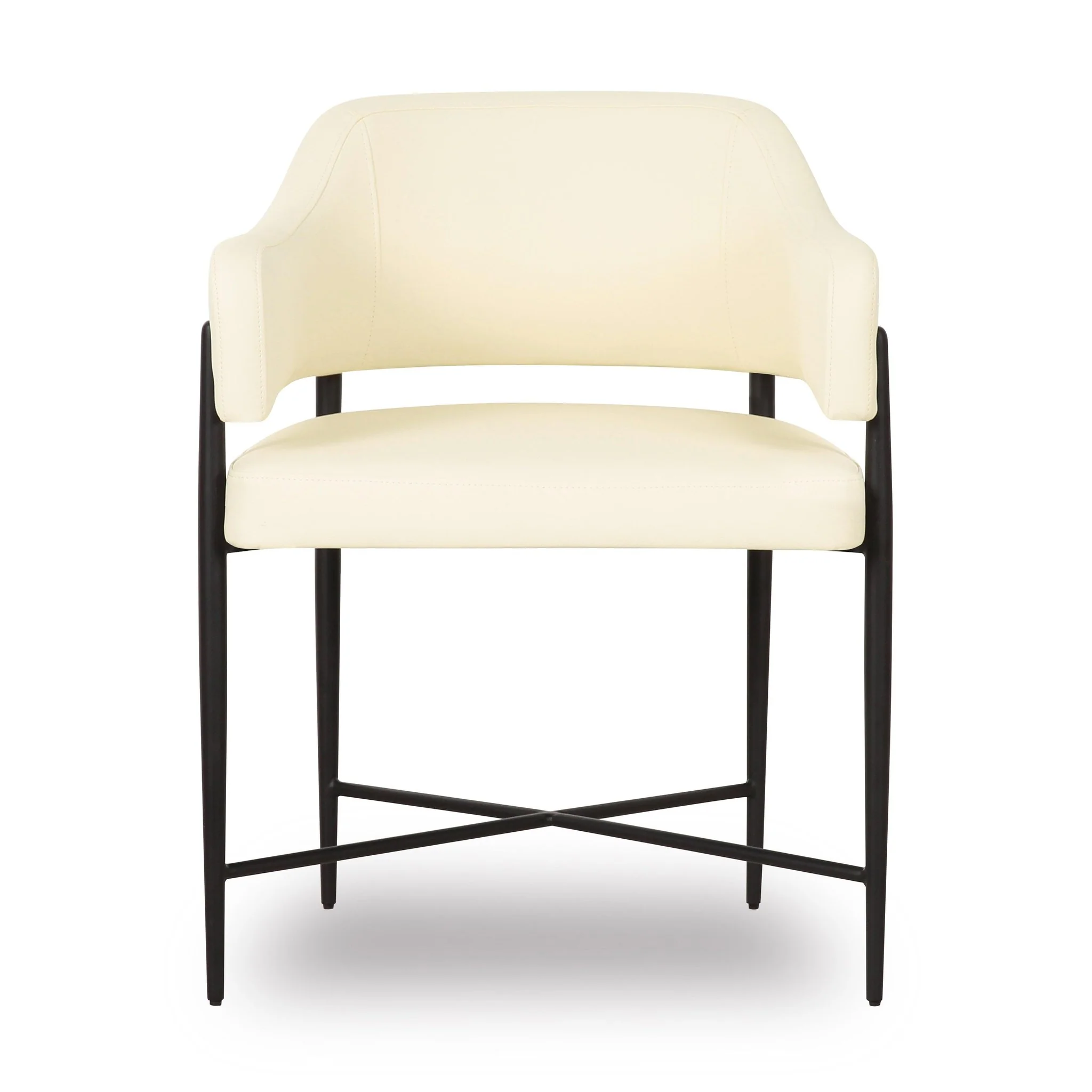 Sezanne Cream Vegan Leather Dining Chair - Image 3