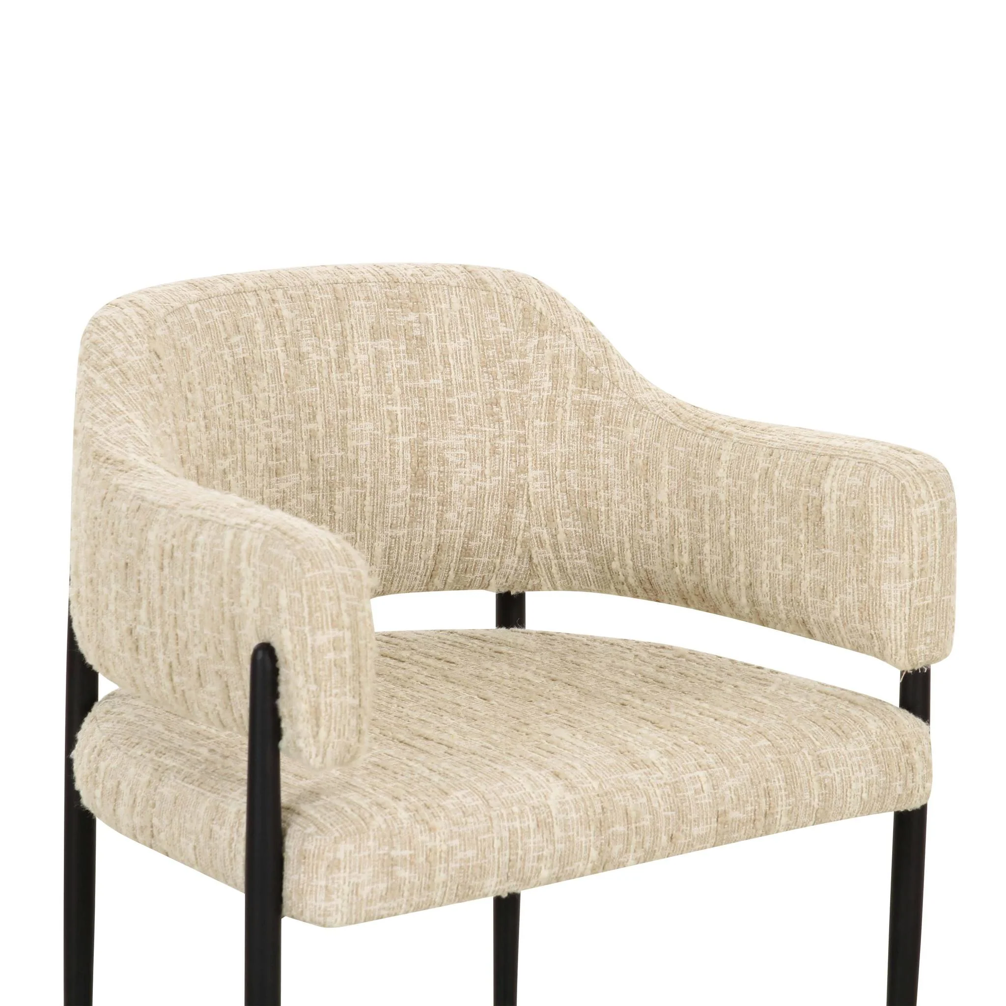 Sezanne Taupe Textured Performance Boucle Dining Chair - Image 5