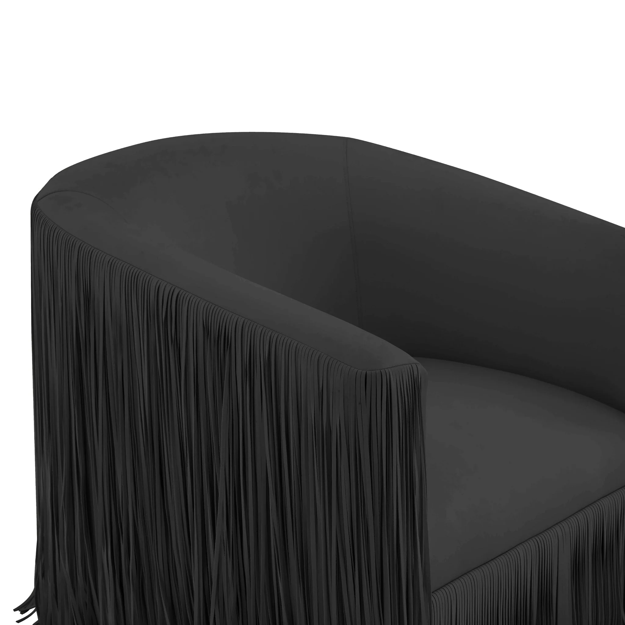 Shag Me Black Performance Vegan Leather Swivel Chair - Image 5
