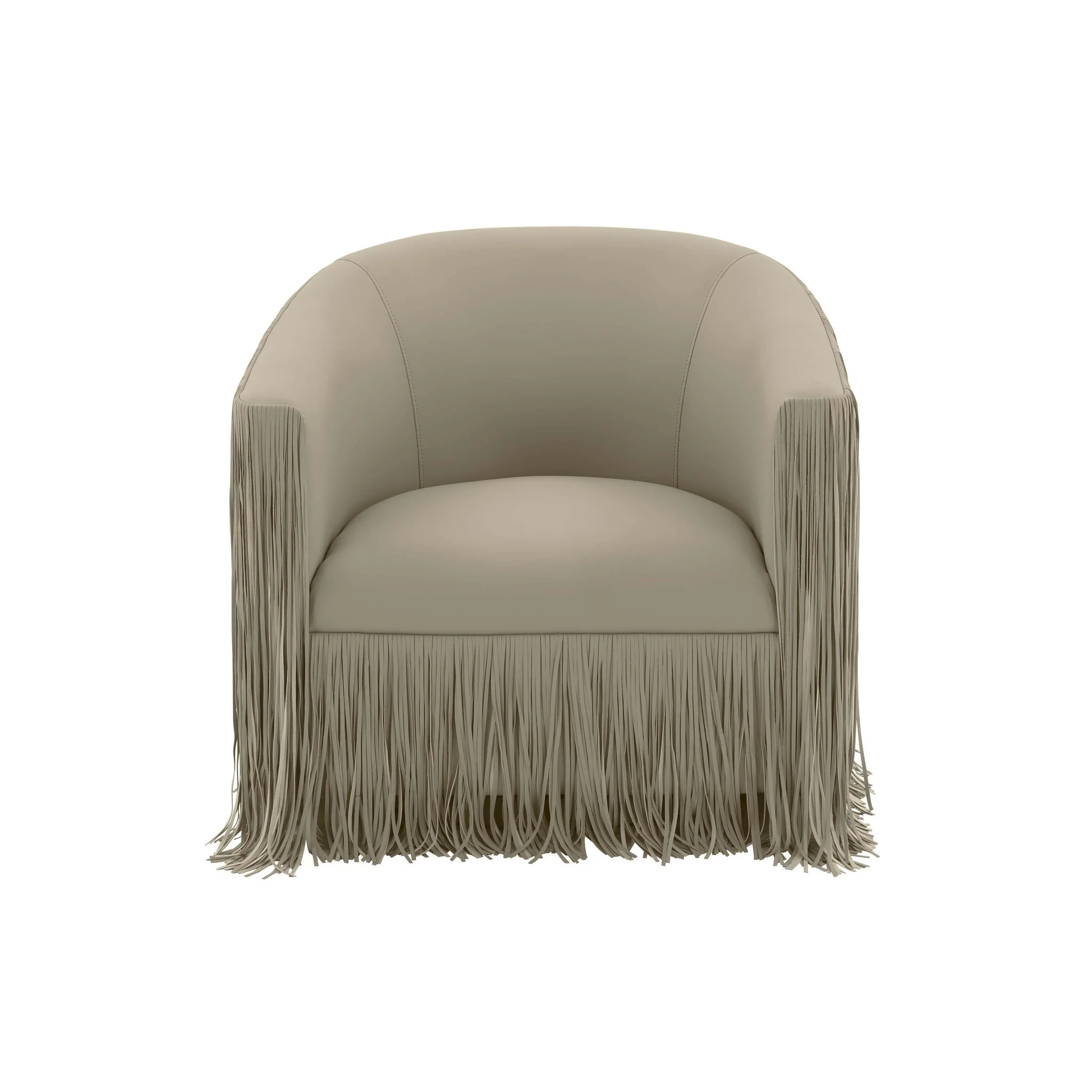 Shag Me Grey Performance Vegan Leather Swivel Chair - Image 3