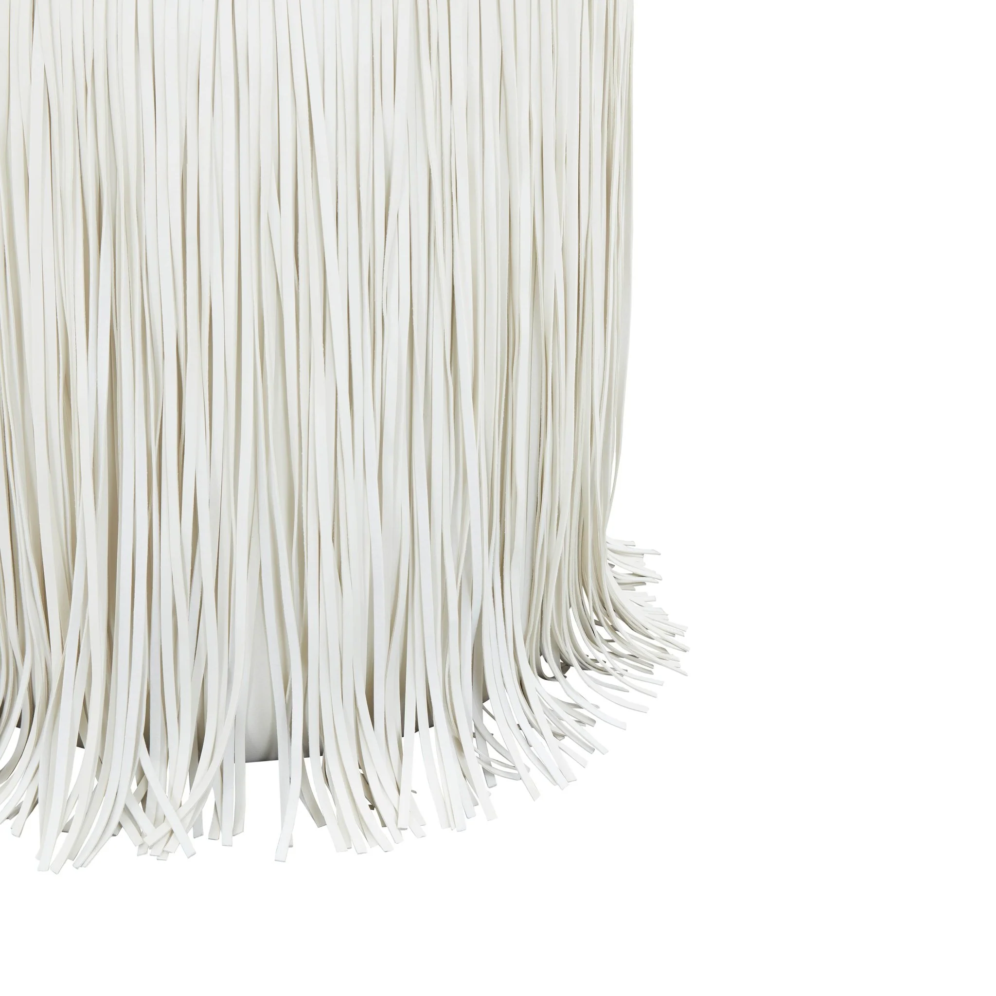 Shag Me Ivory Performance Vegan Leather Ottoman - Image 4