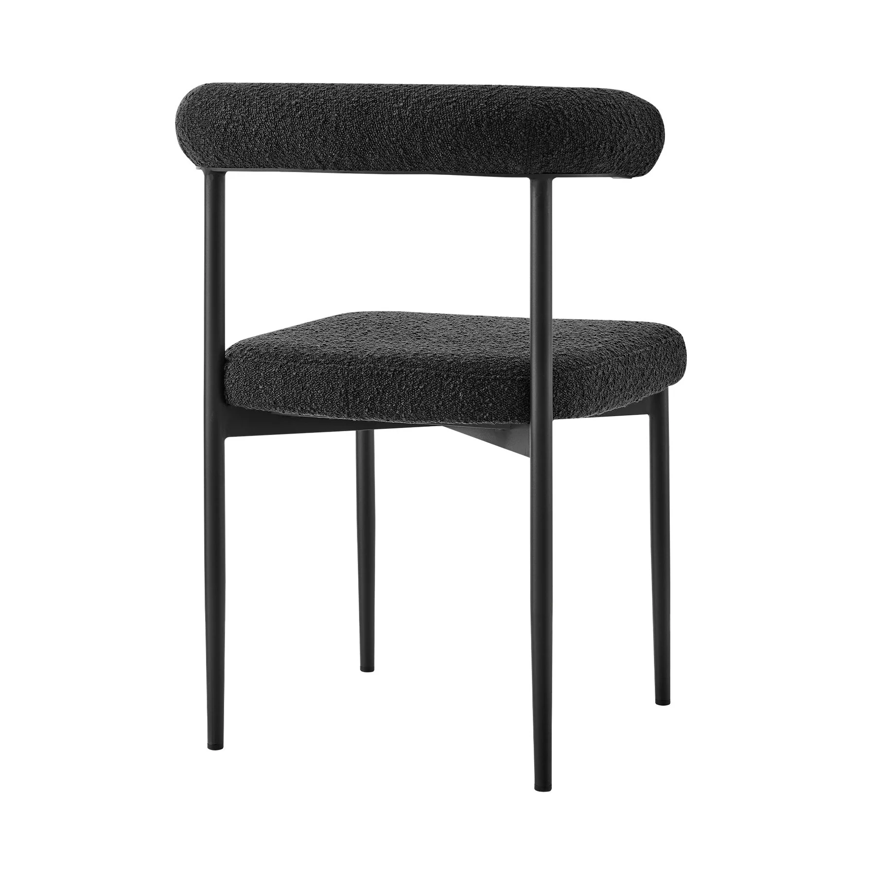 Shannon Dining Chair with Matte Black Iron and Black Fabric - Set of 2 - Image 4