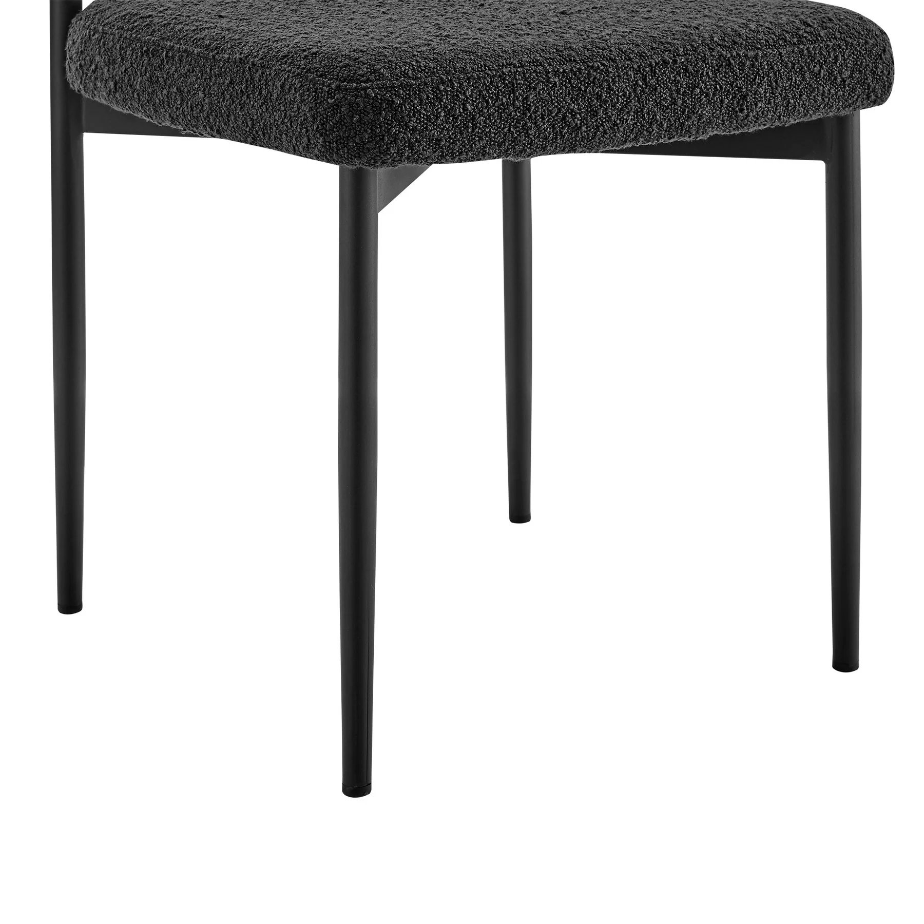 Shannon Dining Chair with Matte Black Iron and Black Fabric - Set of 2 - Image 9