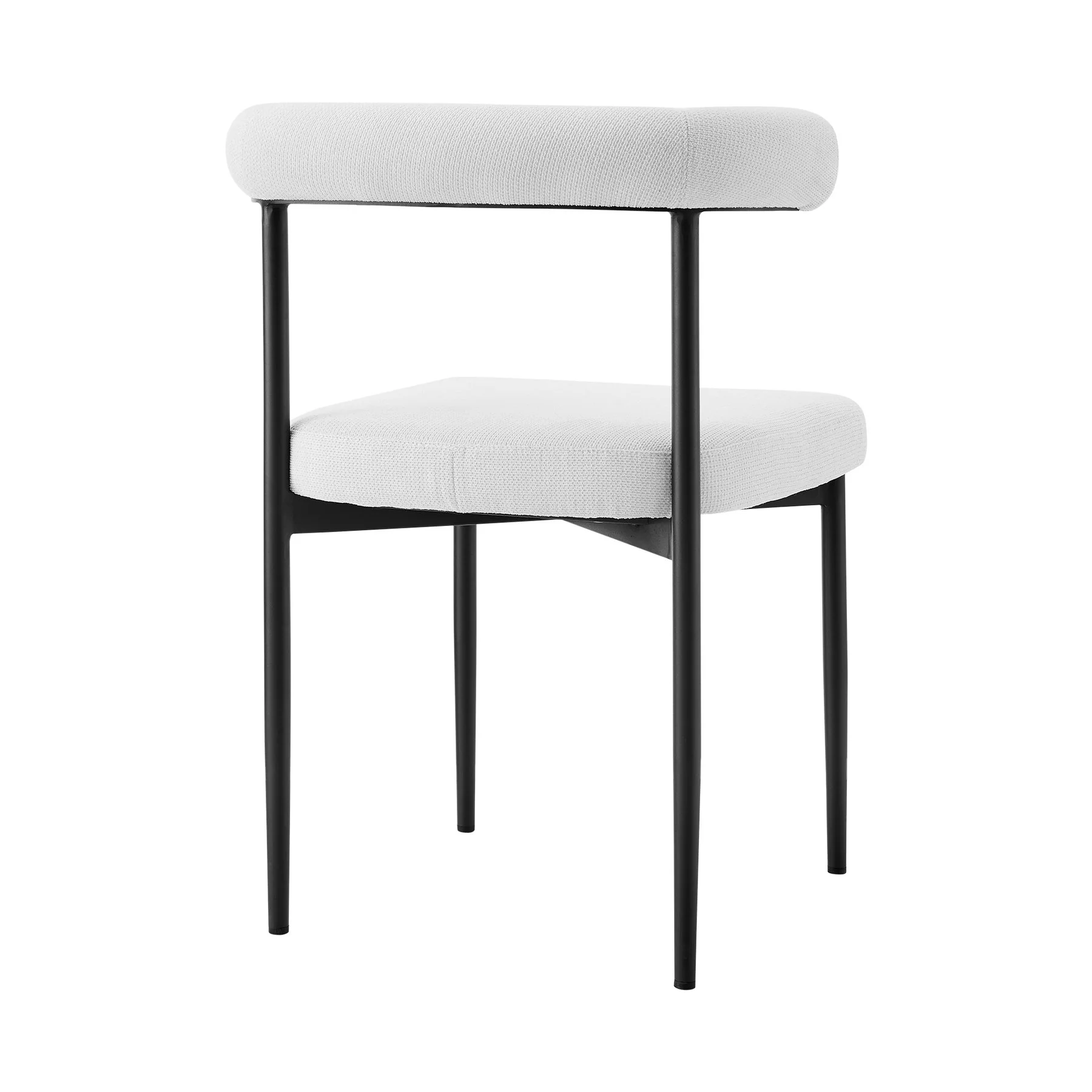 Shannon Dining Chair with Matte Black Iron and Cream Fabric - Set of 2 - Image 4