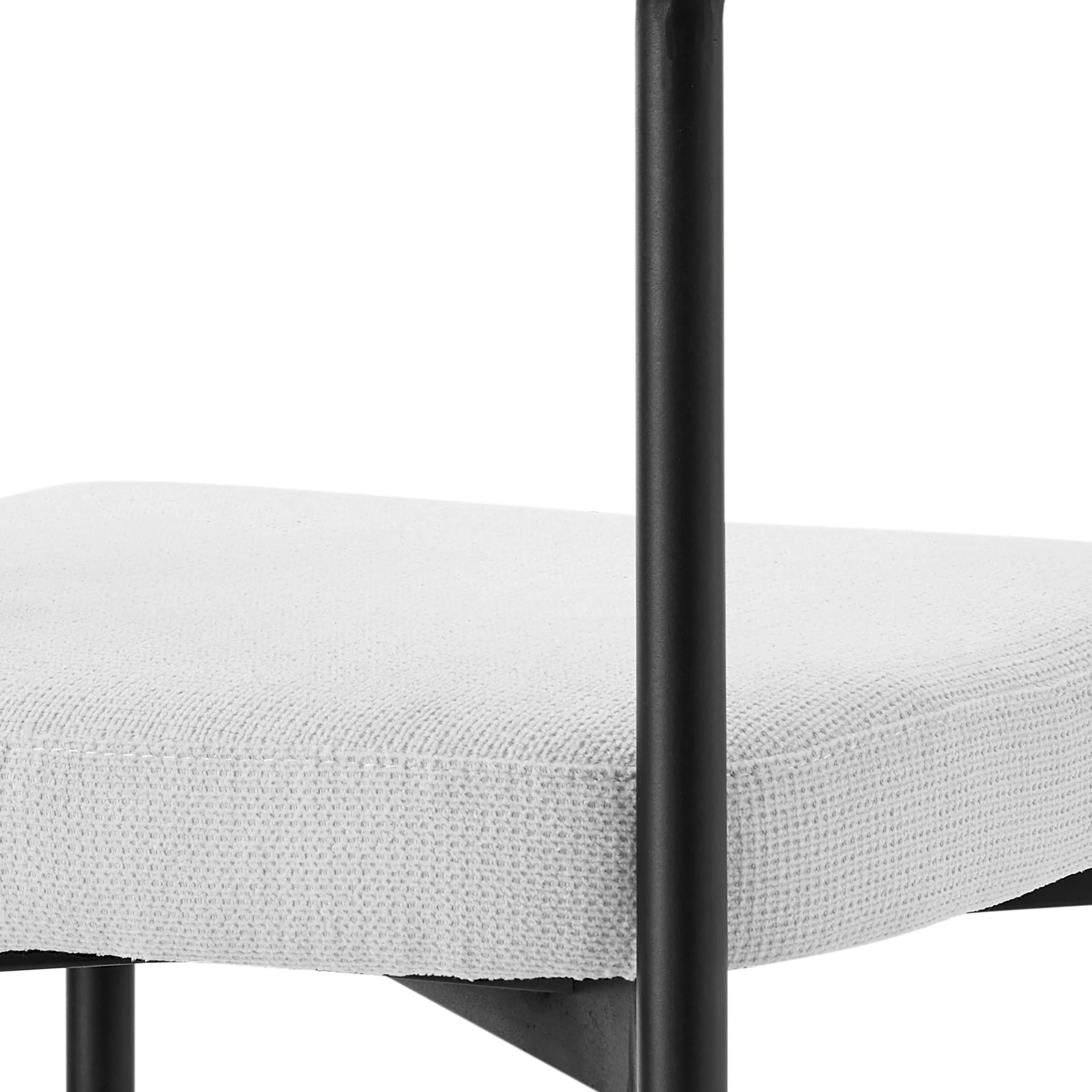 Shannon Dining Chair with Matte Black Iron and Cream Fabric - Set of 2 - Image 8
