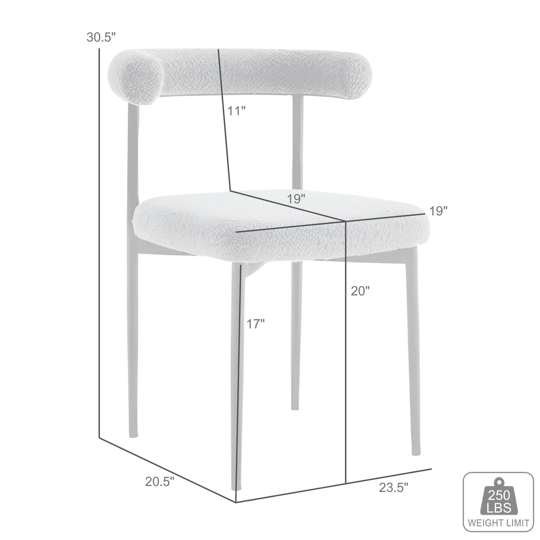 Shannon Dining Chair with Matte Black Iron and Light Gray Faux Leather - Set of 2 - Image 10