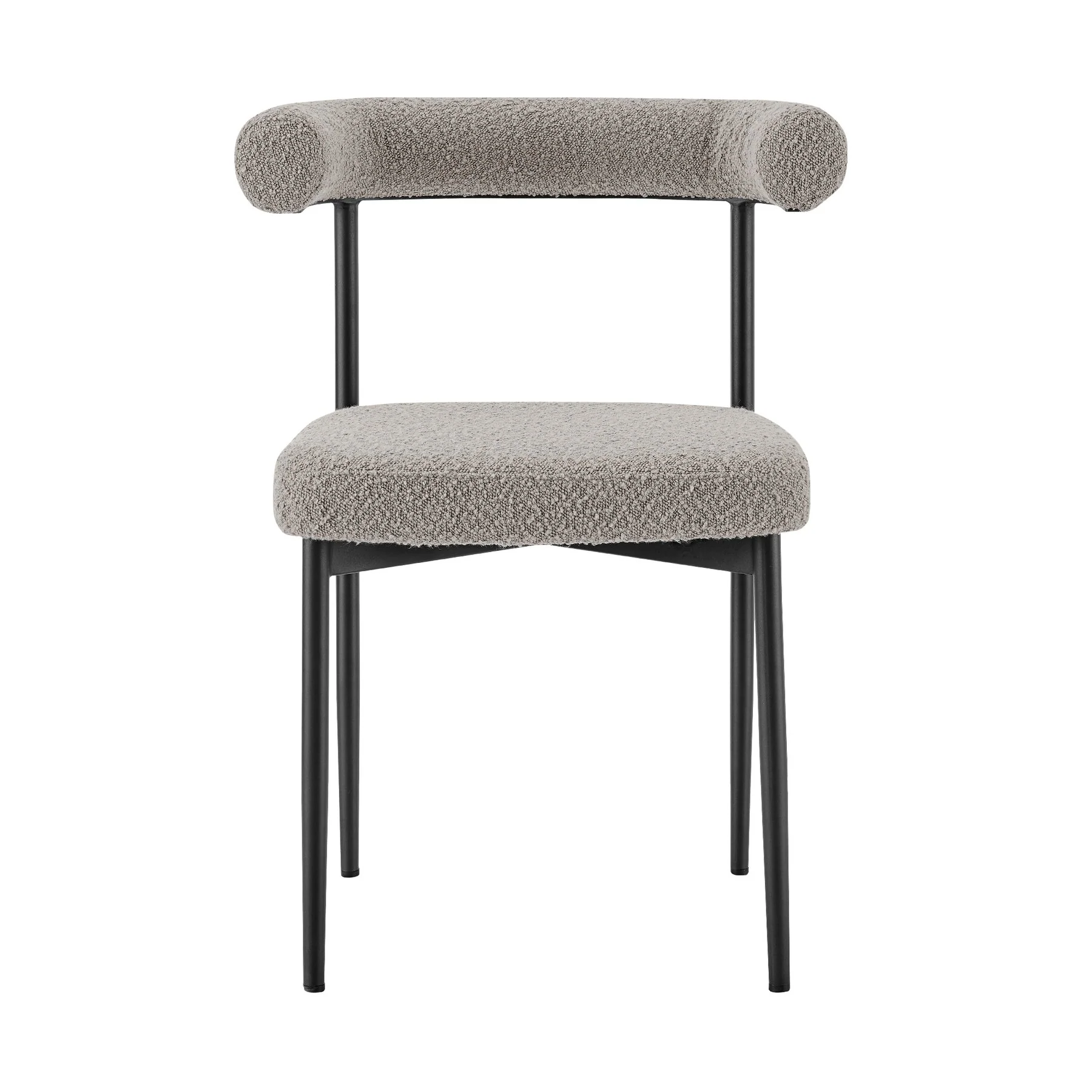 Shannon Dining Chair with Matte Black Iron and Thundercloud Gray Fabric - Set of 2 - Image 3