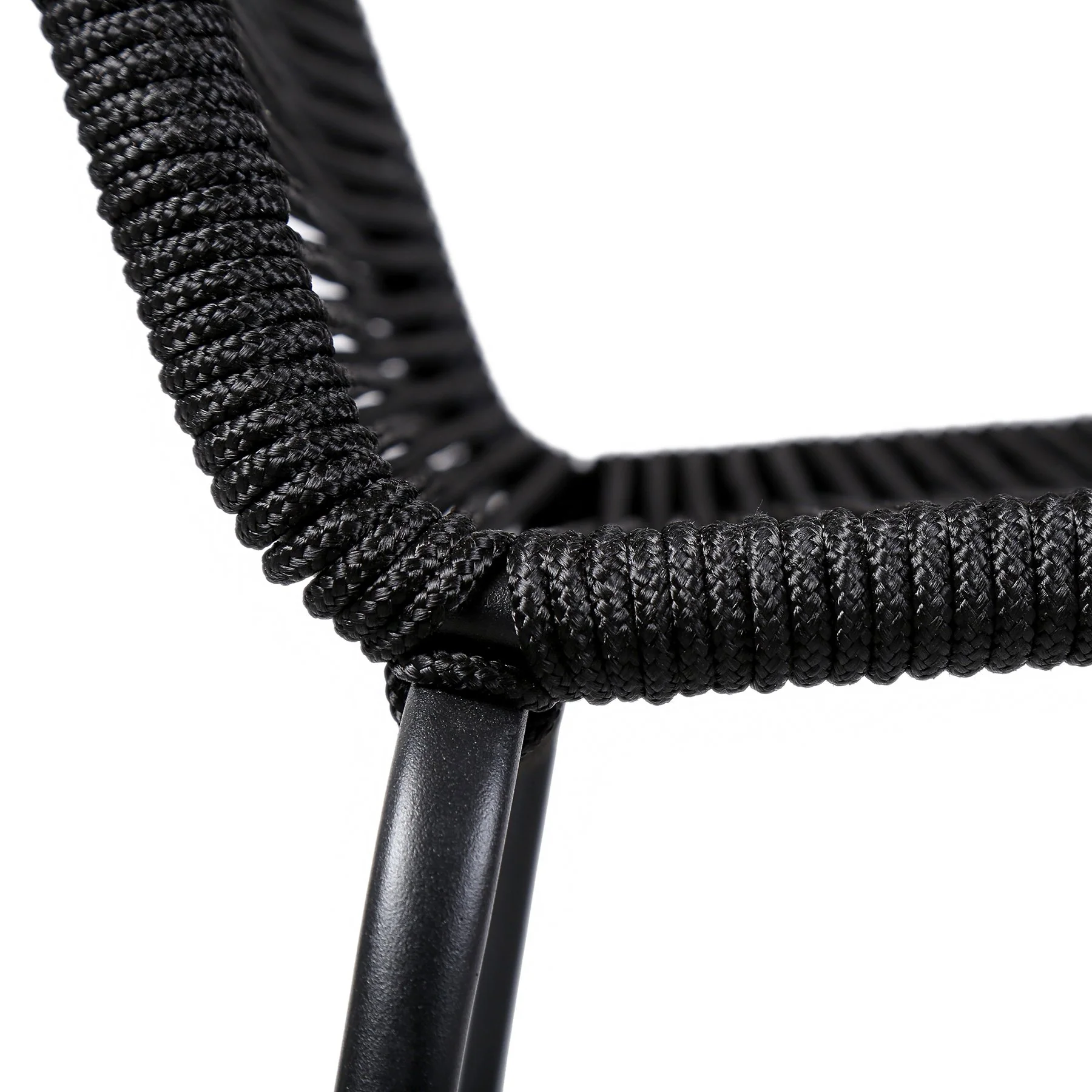 Shasta 26" Outdoor Metal and Black Rope Stackable Counter Stool - Set of 2 - Image 6