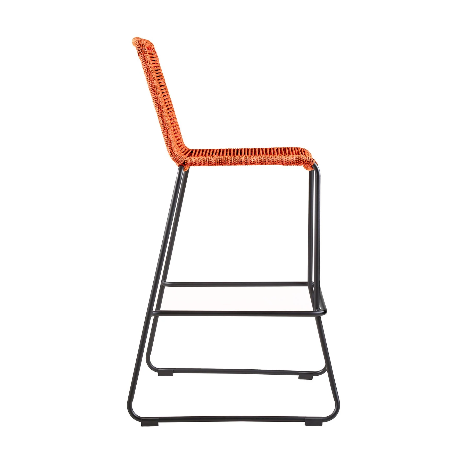 Shasta 26" Outdoor Metal and Tangerine Rope Stackable Counter Stool - Set of 2 - Image 3