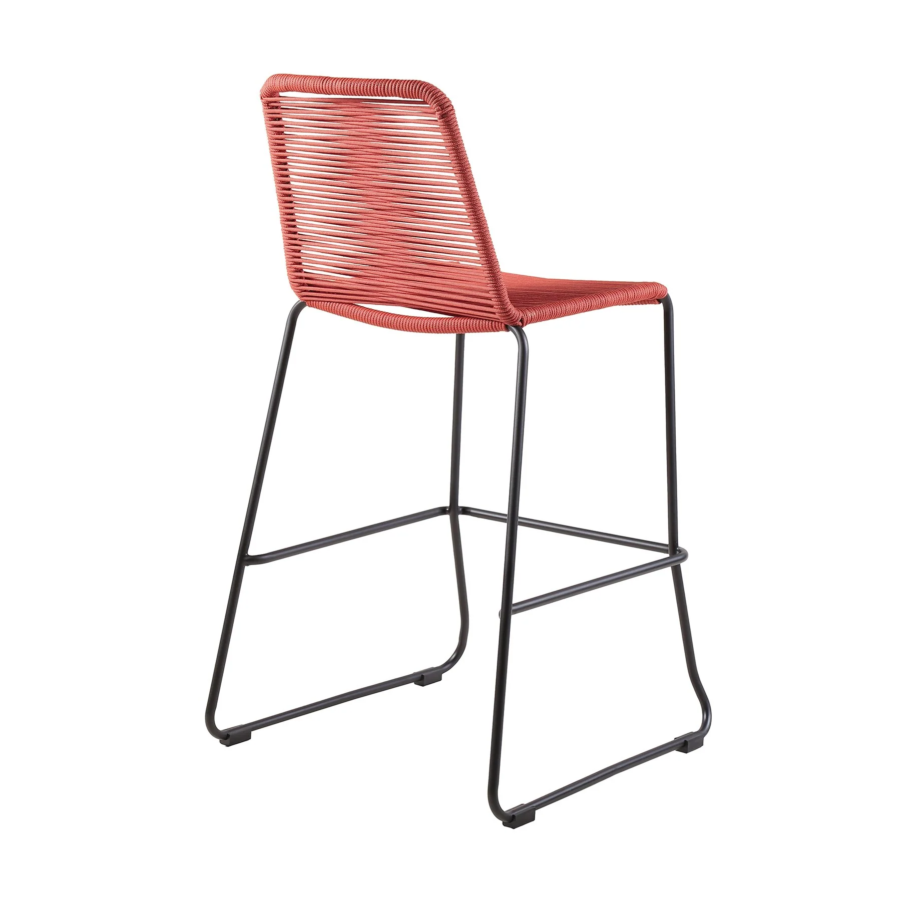 Shasta 30" and 26" Outdoor Metal and Rope Stackable Barstool - Image 4